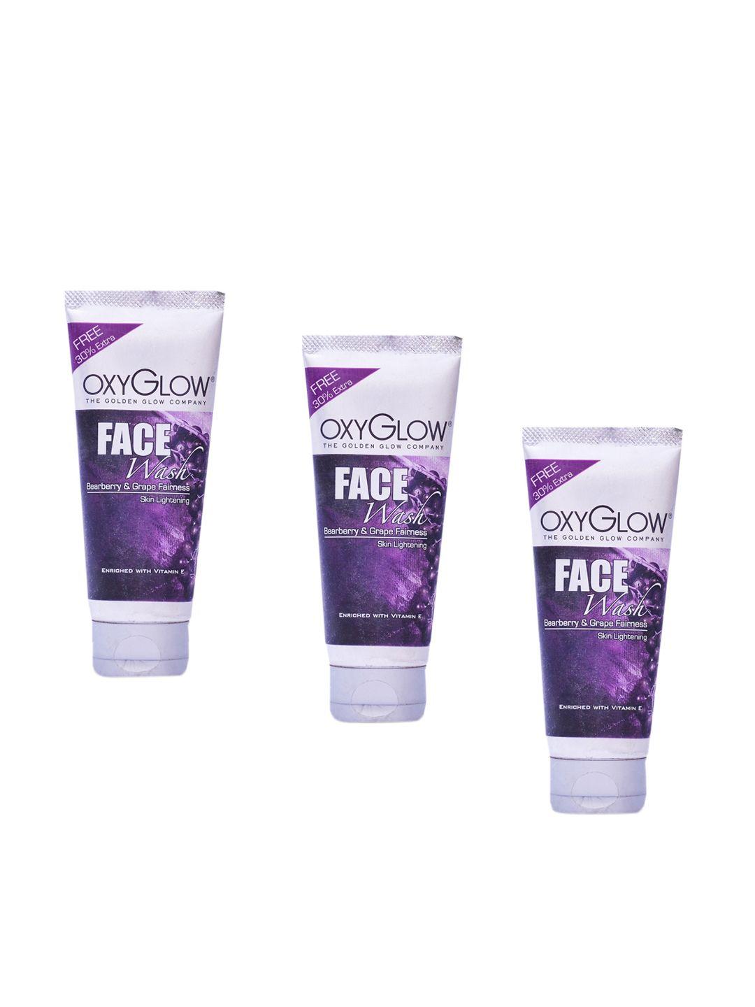 oxyglow set of 3 bearberry face washes - 100ml each