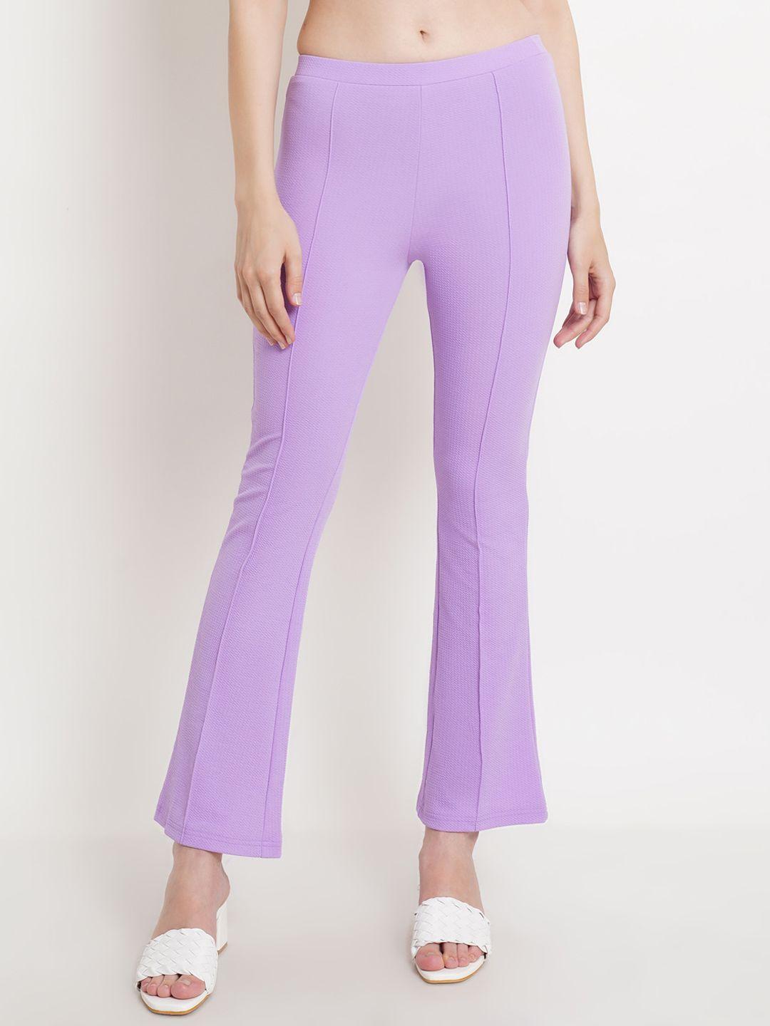 popwings women lavender relaxed easy wash trousers