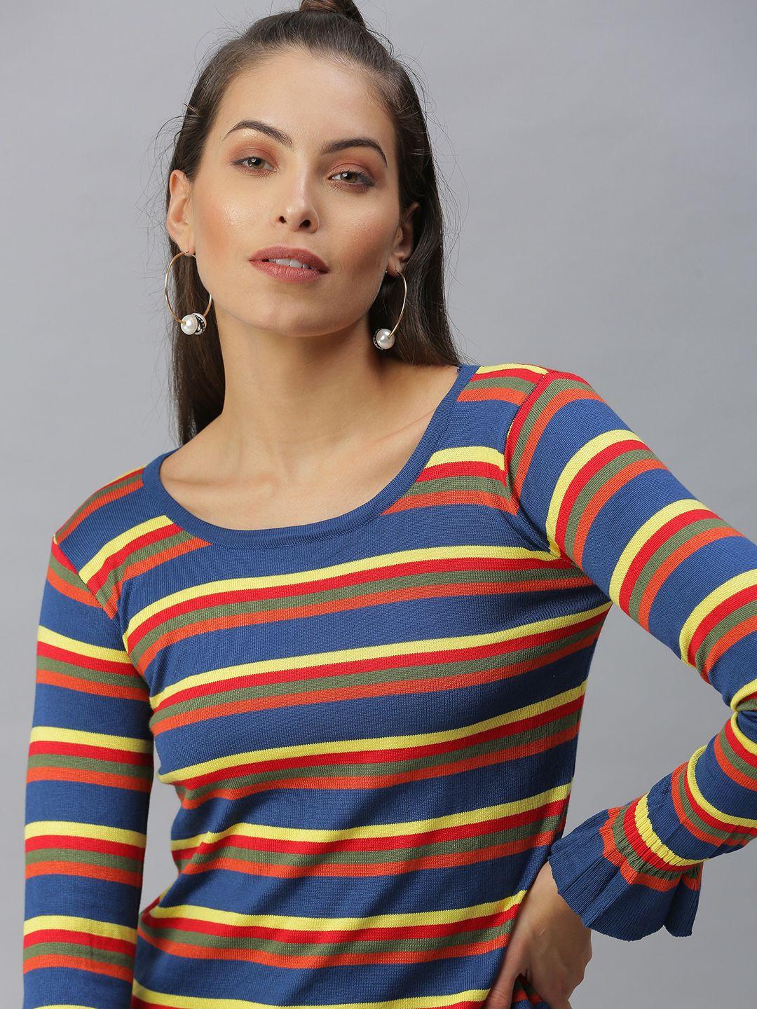 showoff multicoloured striped top