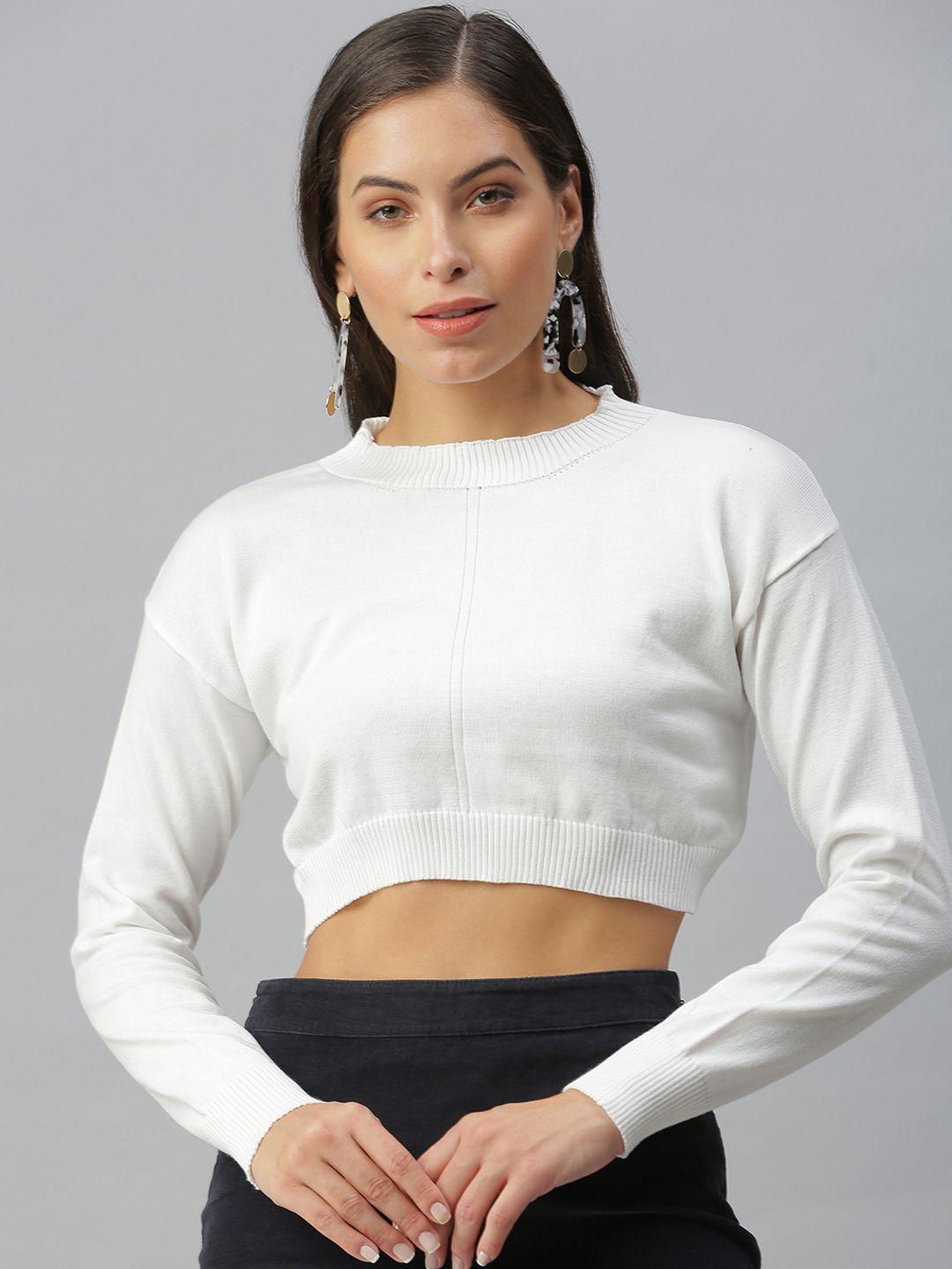 showoff white crop top