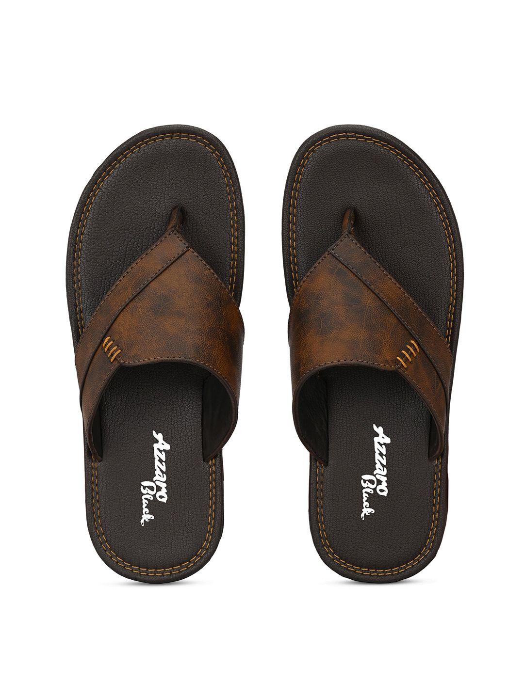 azzaro black men brown thong flip-flops