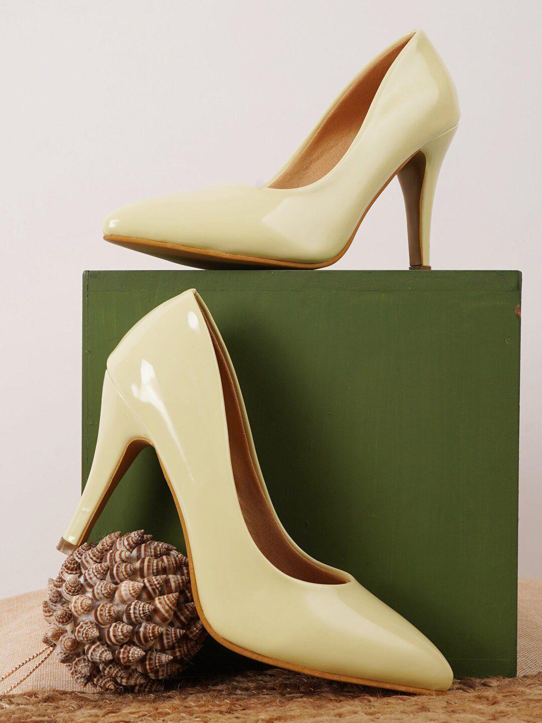 rubeezz yellow party stiletto pumps