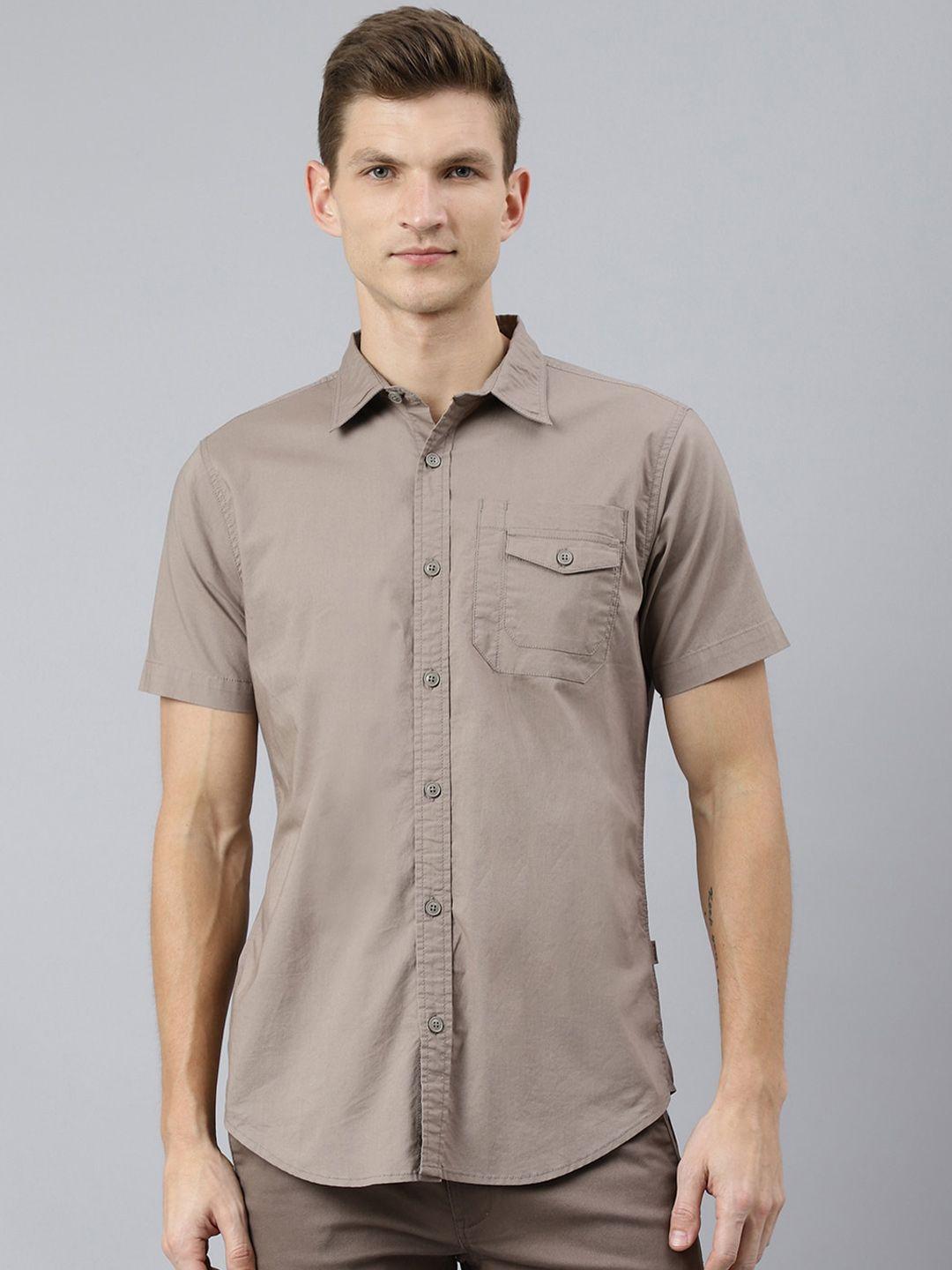 woodland men beige casual shirt