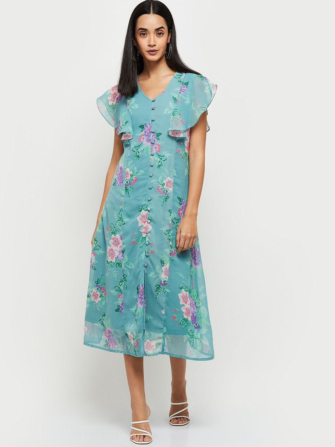 max green floral midi dress