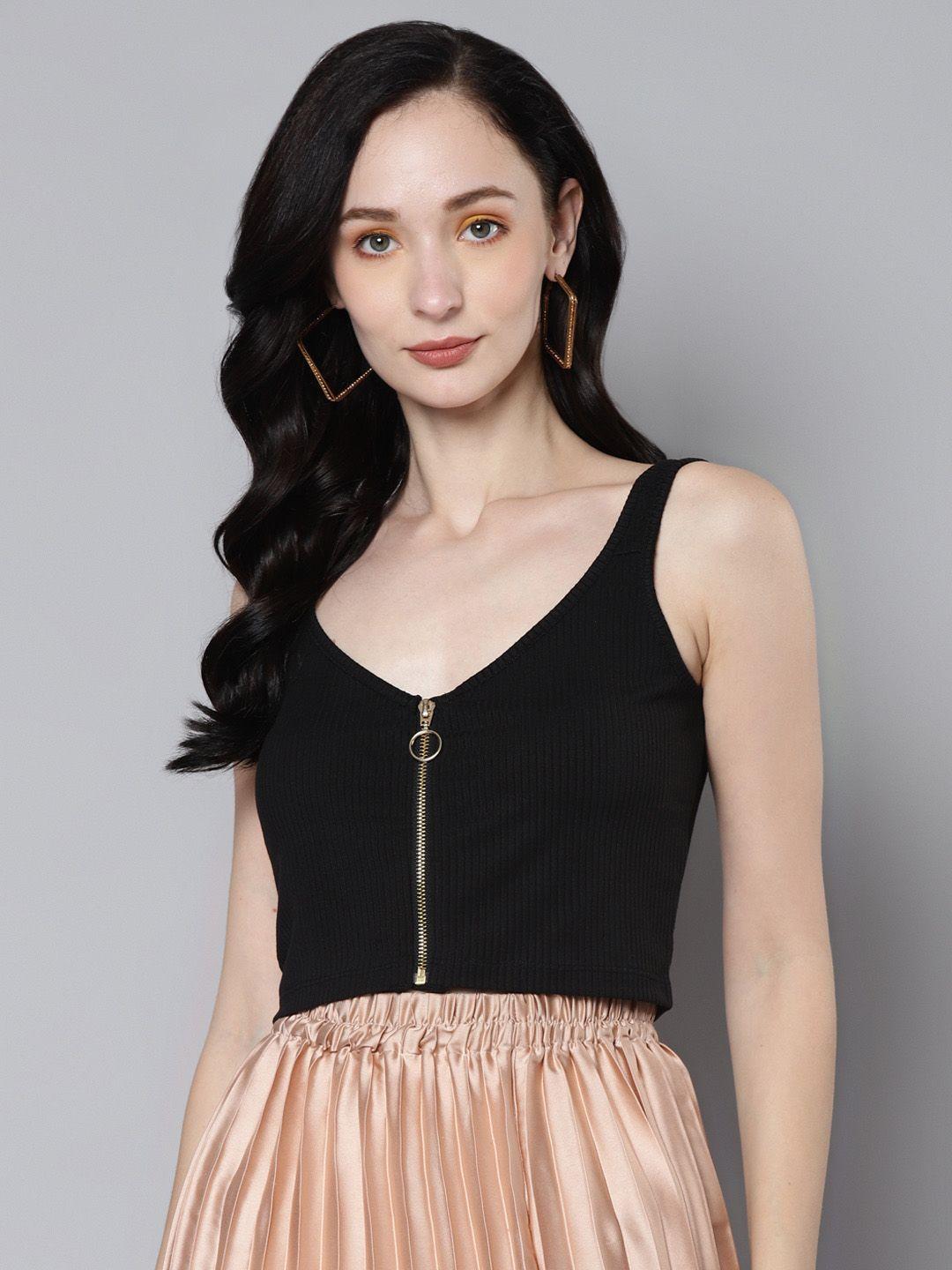 sassafras black crop top