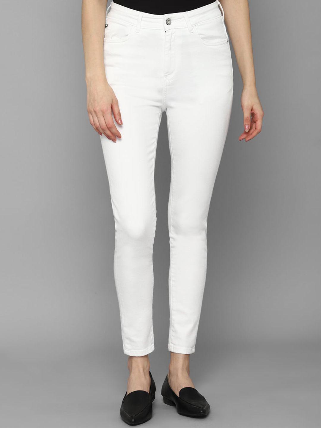 allen solly woman women white skinny fit jeans