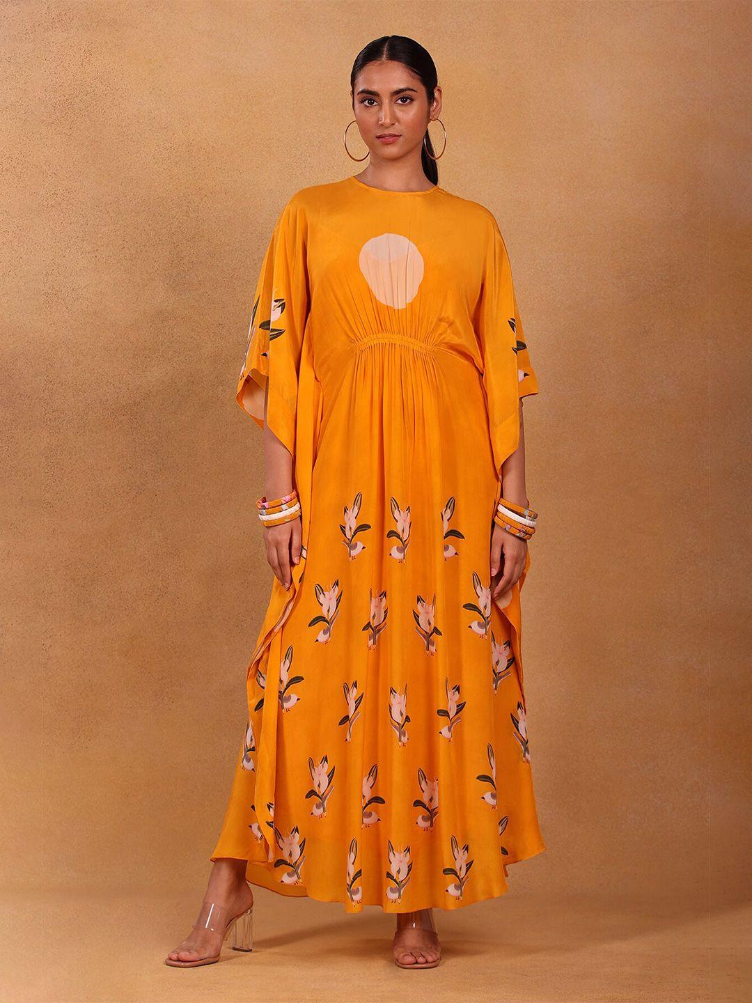 masaba yellow crepe a-line dress