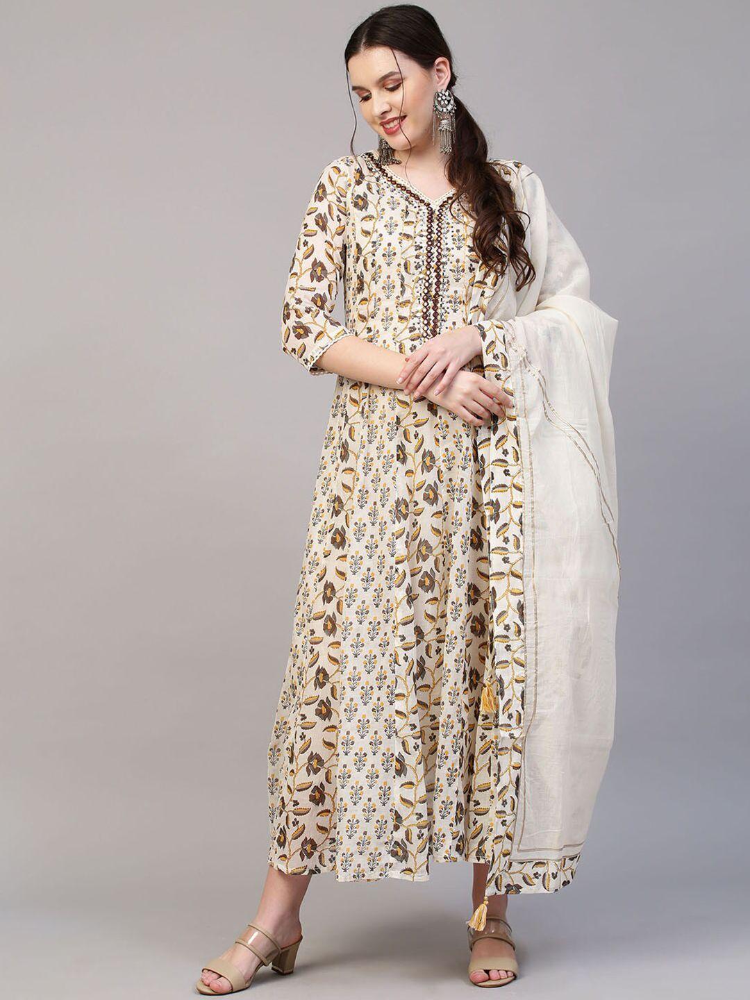 fashor off white ethnic maxi dress