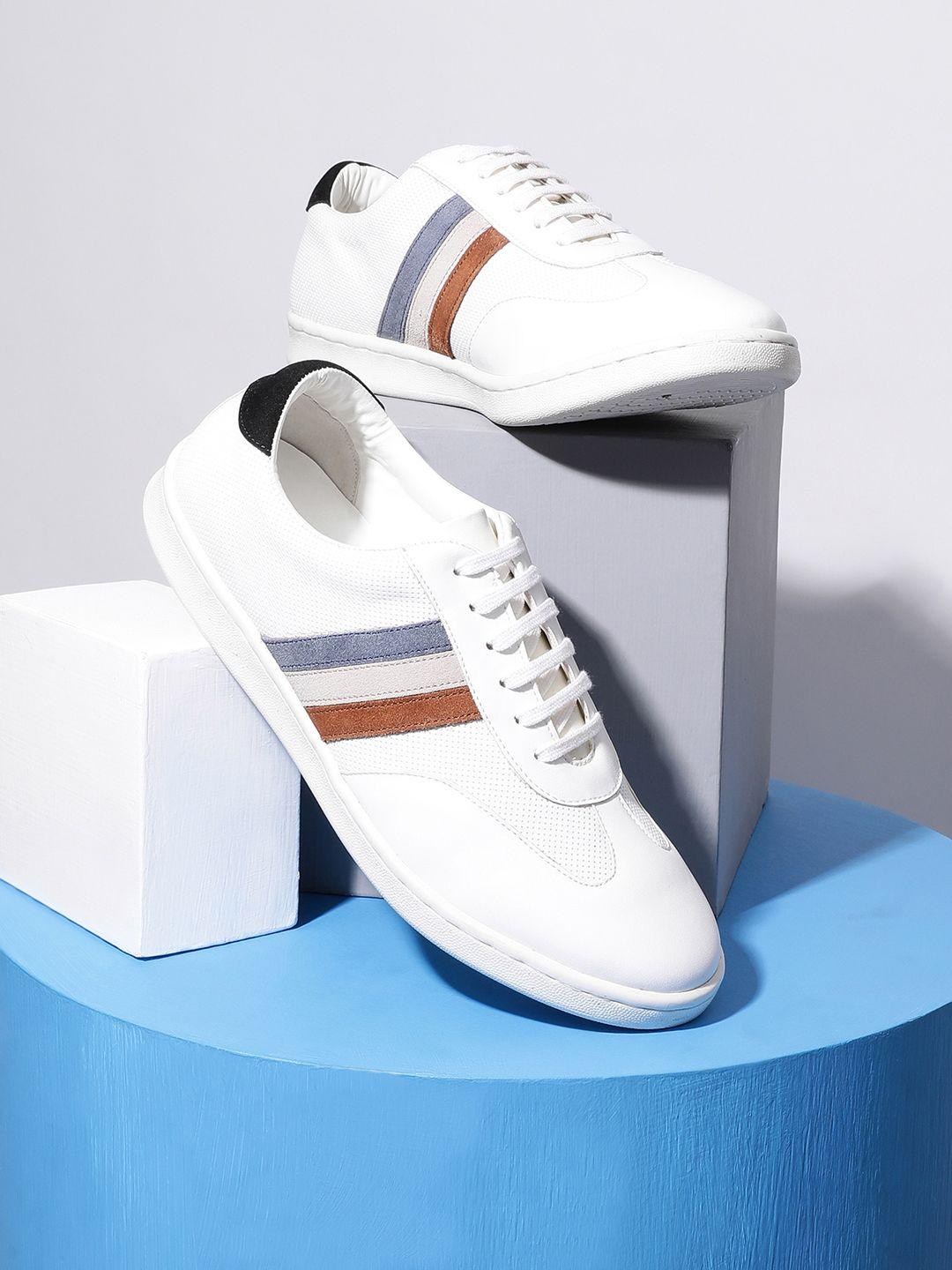 liberty men white & blue striped sneakers