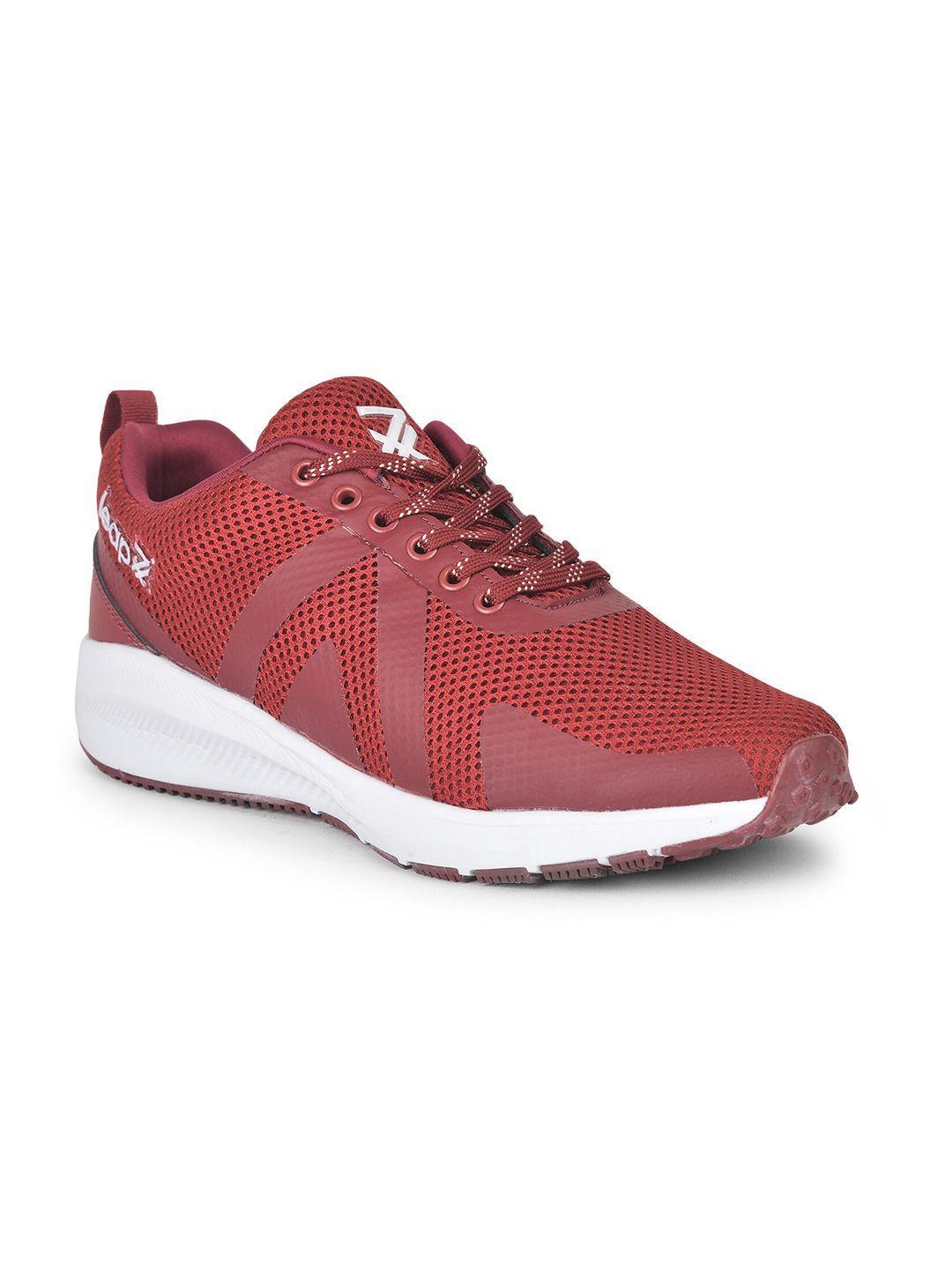 liberty men maroon mesh running non-marking shoes