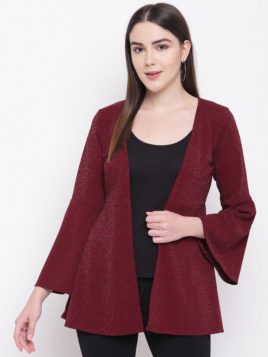 rivi women burgundy open front shrug