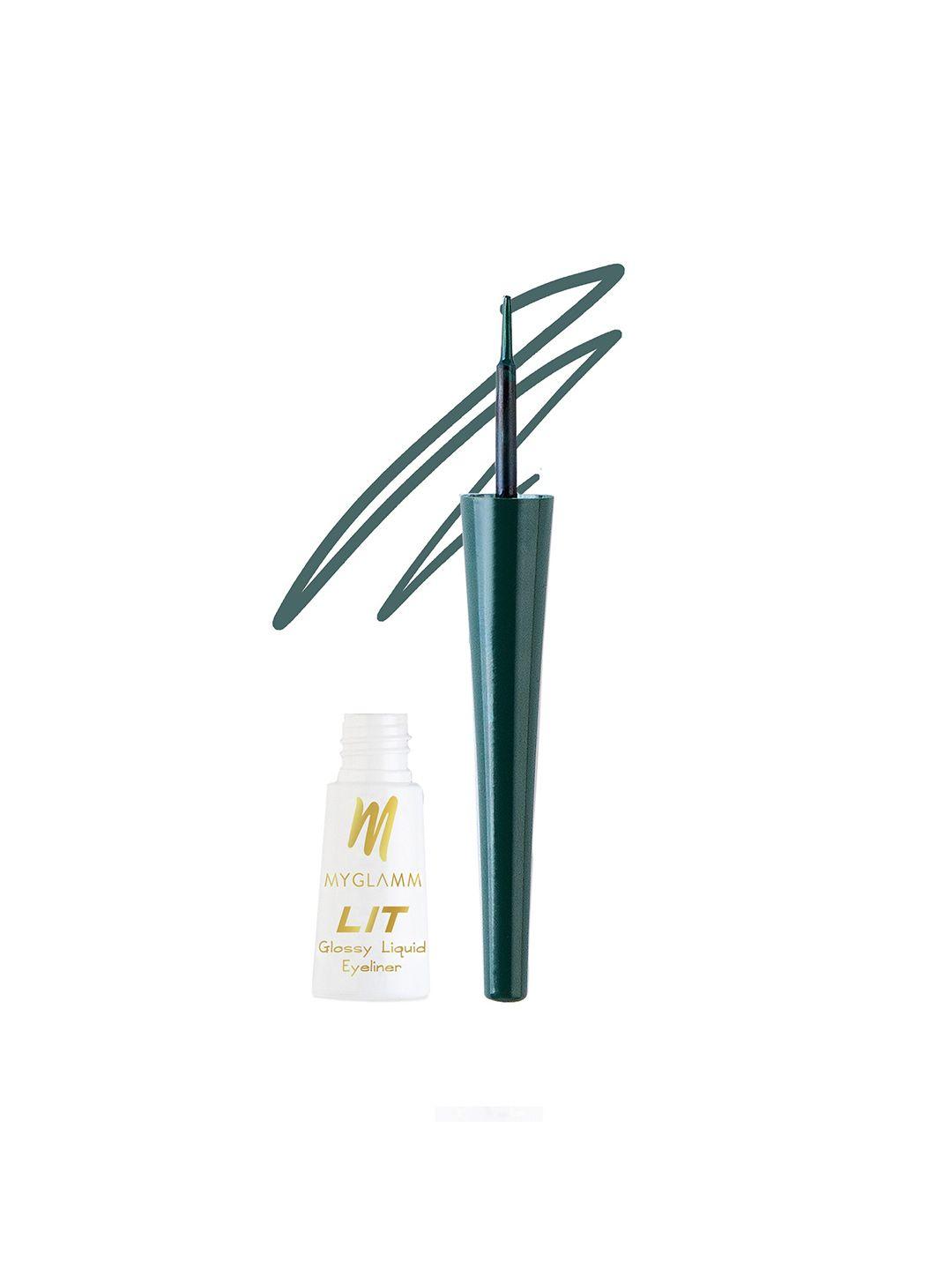 myglamm lit glossy liquid eyeliner 3.5 ml - green soiree