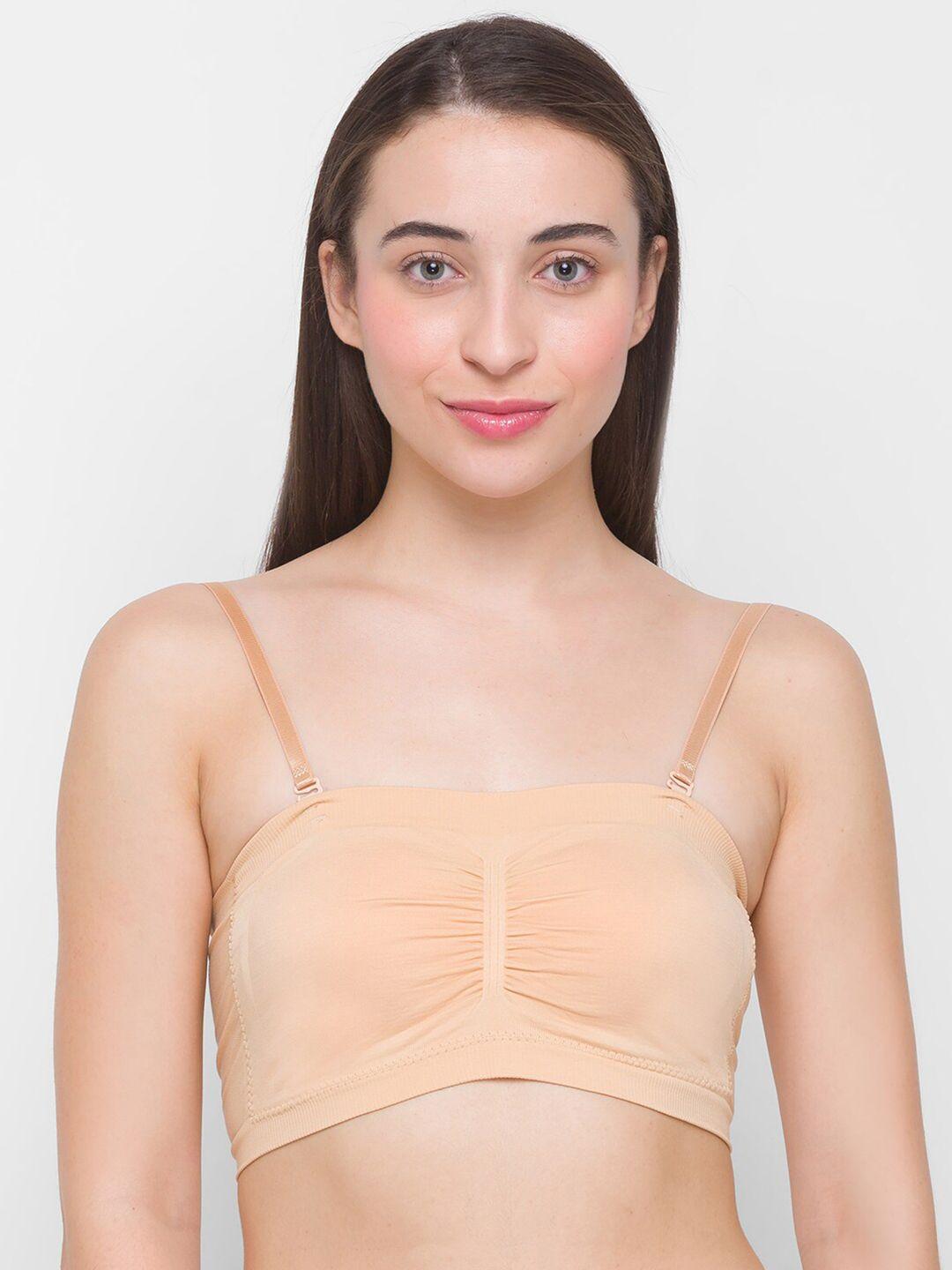 fashionrack beige bandeau bra lightly padded