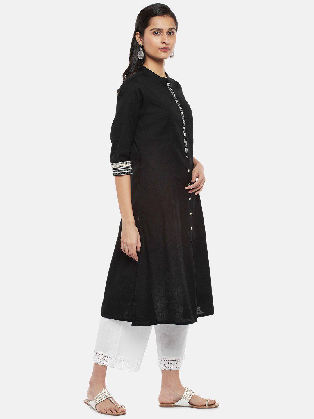 rangmanch by pantaloons women black kurta