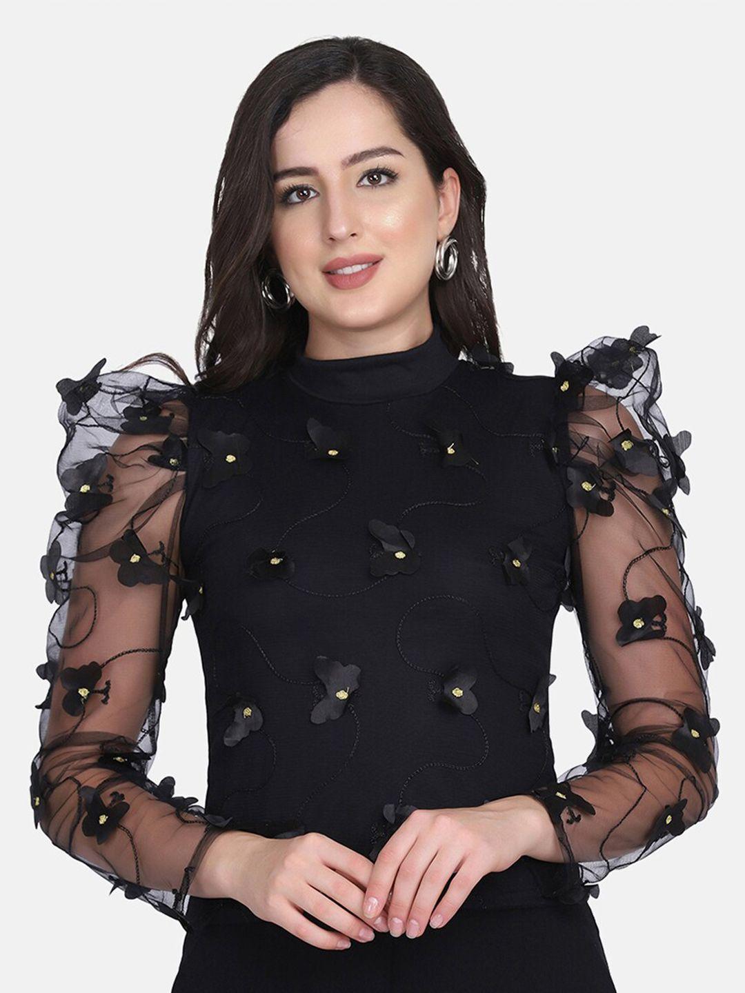 buy new trend black floral top