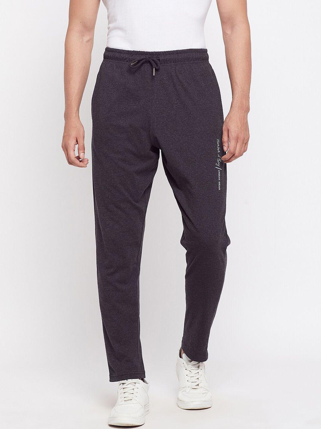 harbor n bay men black solid track pants