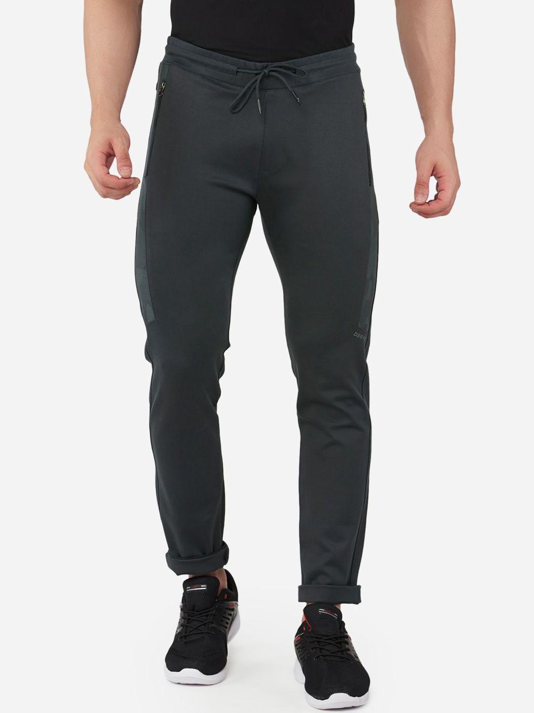 beevee men grey solid track pants