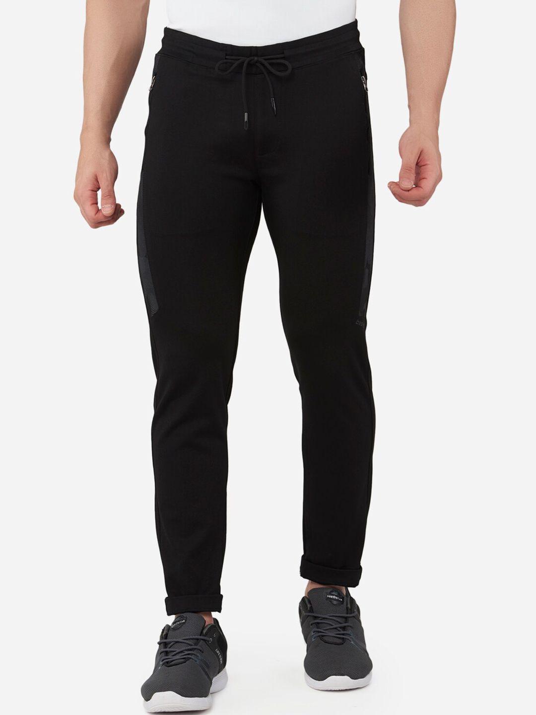 beevee men black solid track pants