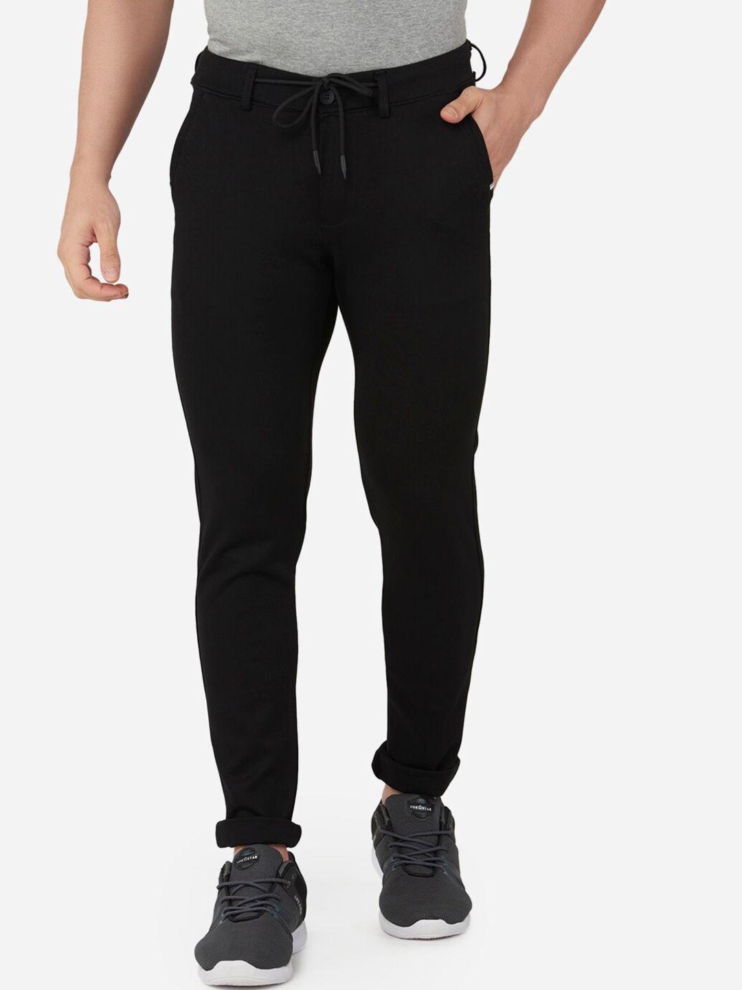 beevee men black solid track pants