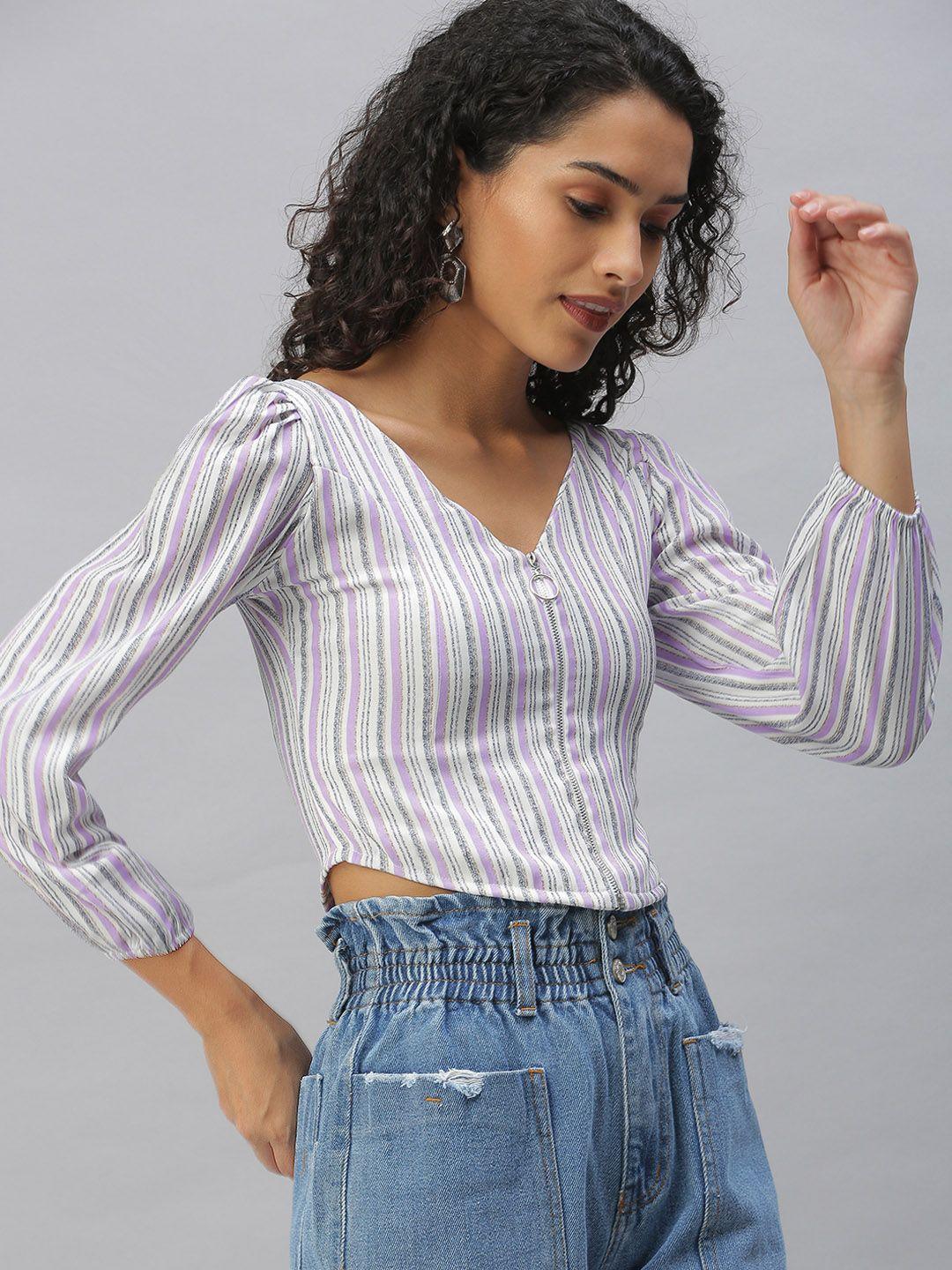 showoff purple vertical striped top