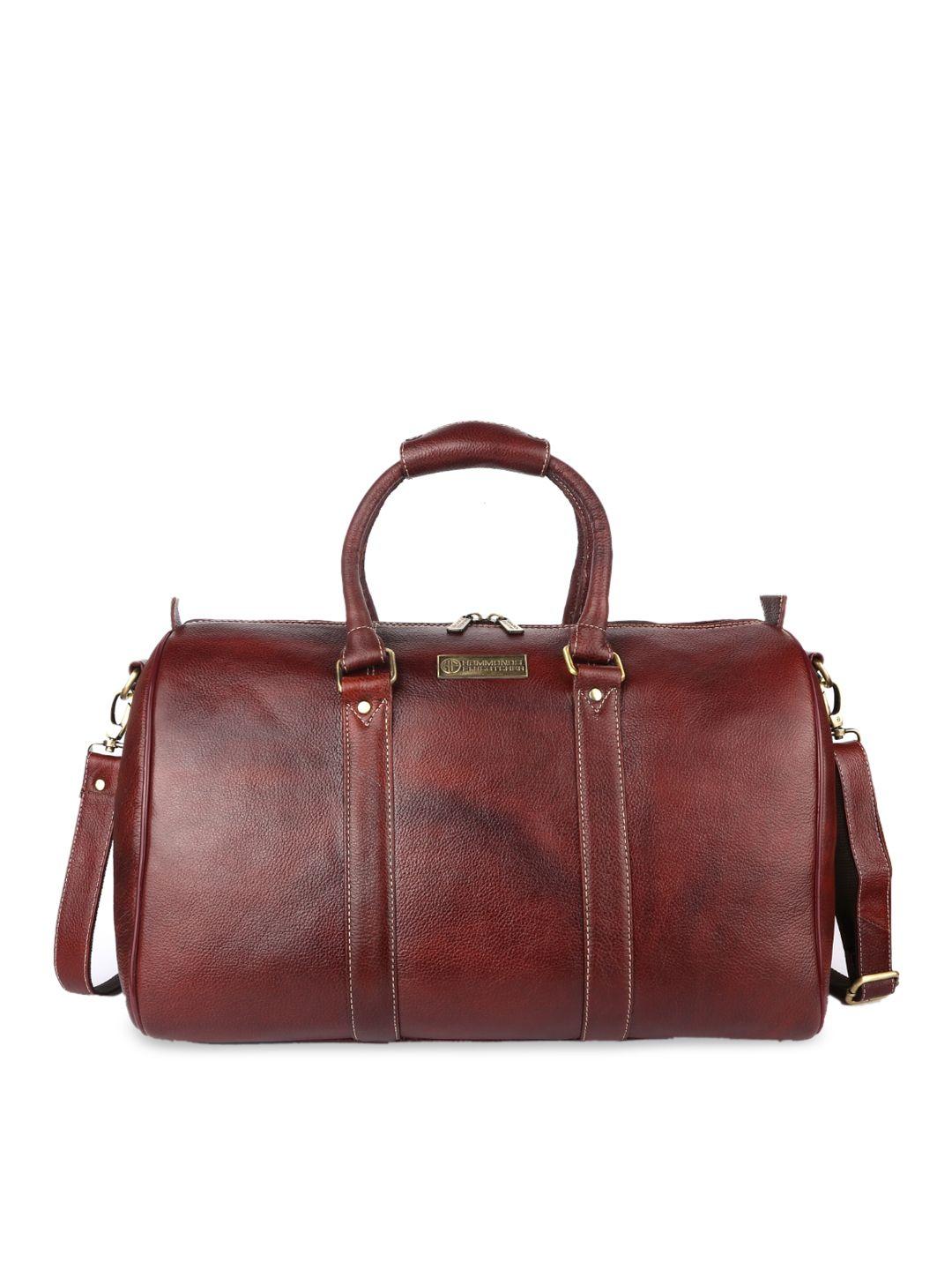 hammonds flycatcher brown textured leather duffel bag