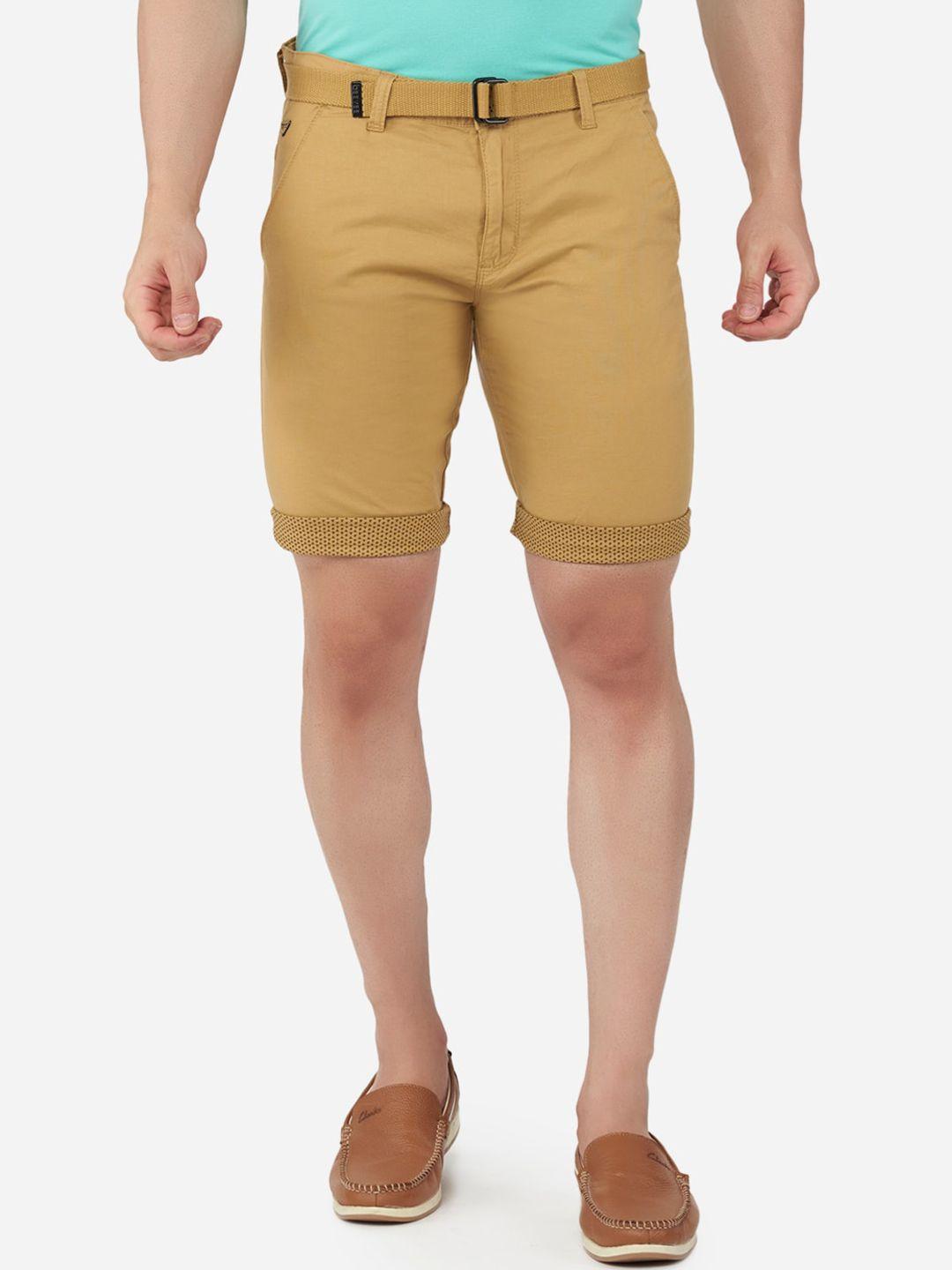 beevee men khaki solid shorts