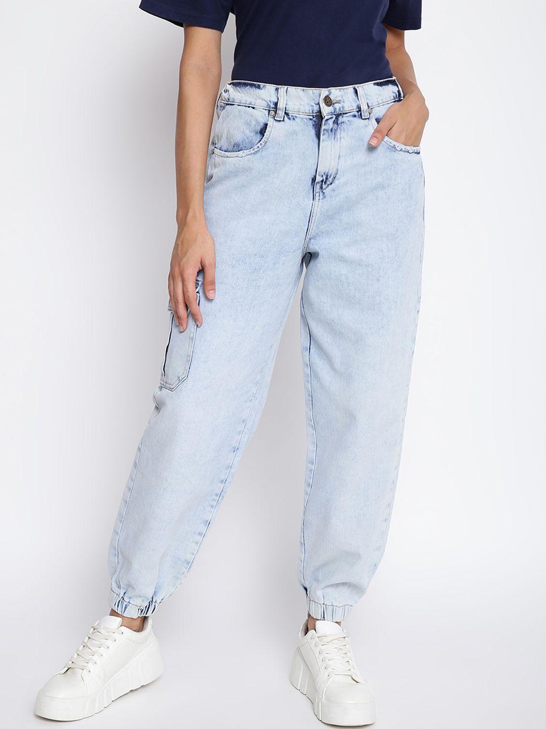 tales & stories women blue joggers trousers