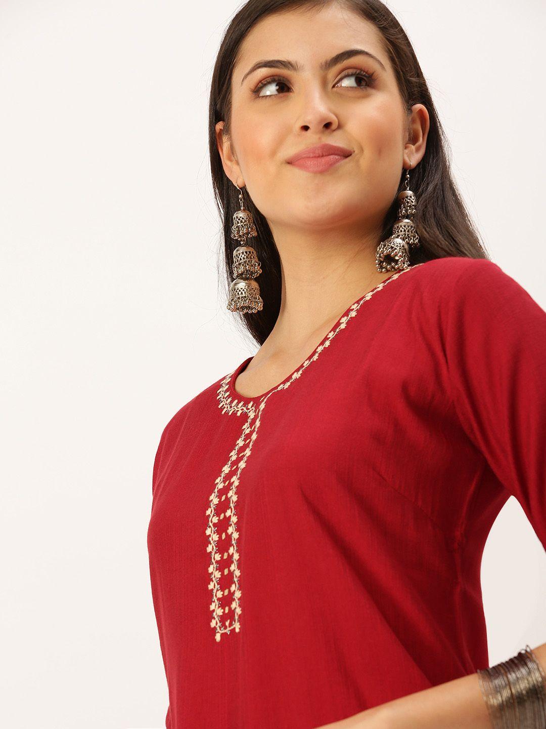 showoff women maroon kurta