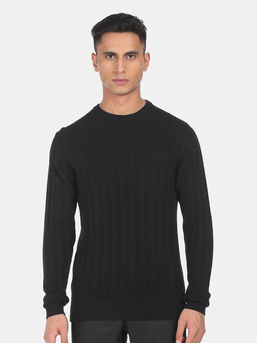 arrow sport men black sweaters