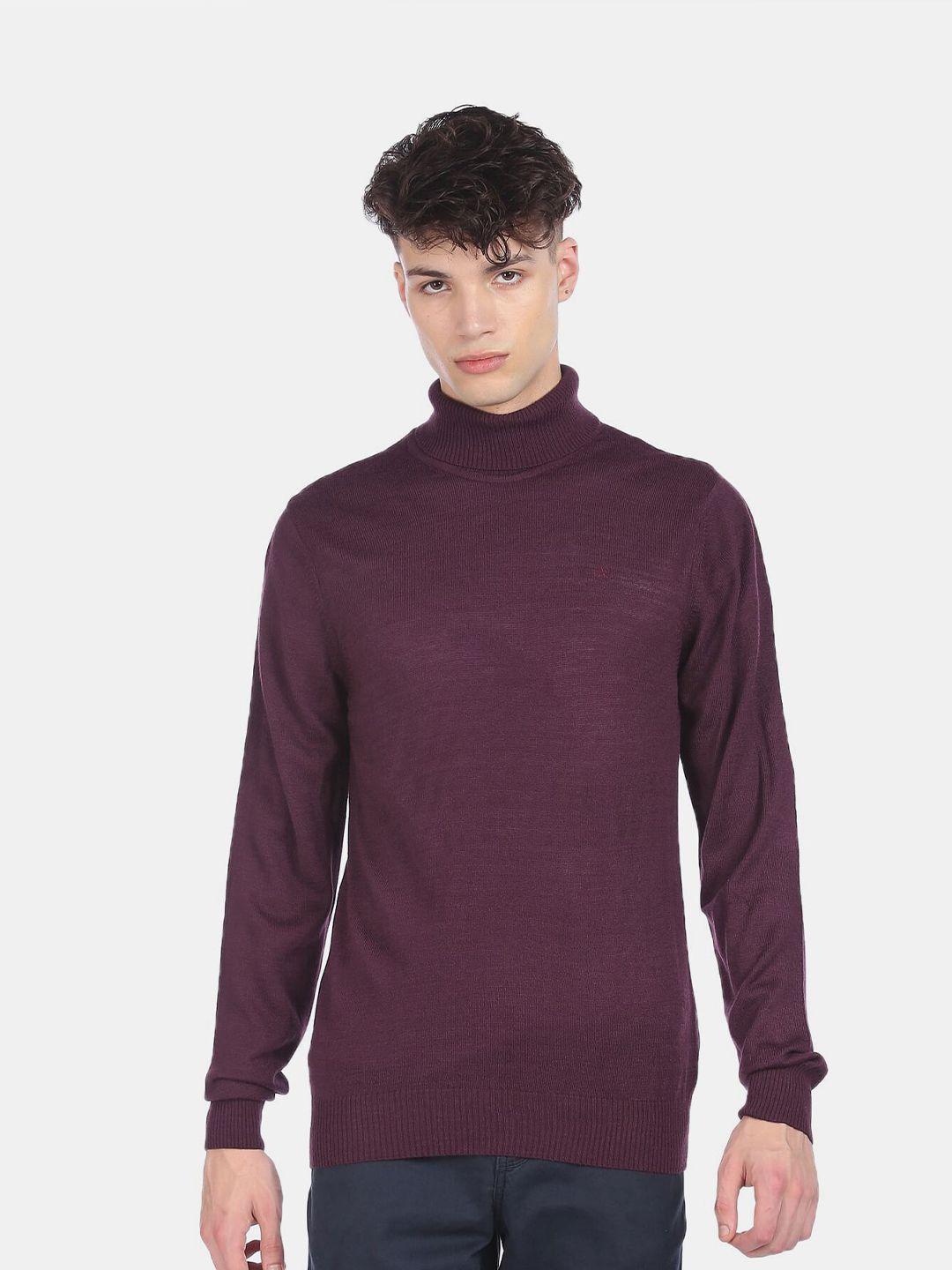 arrow sport men purple sweaters