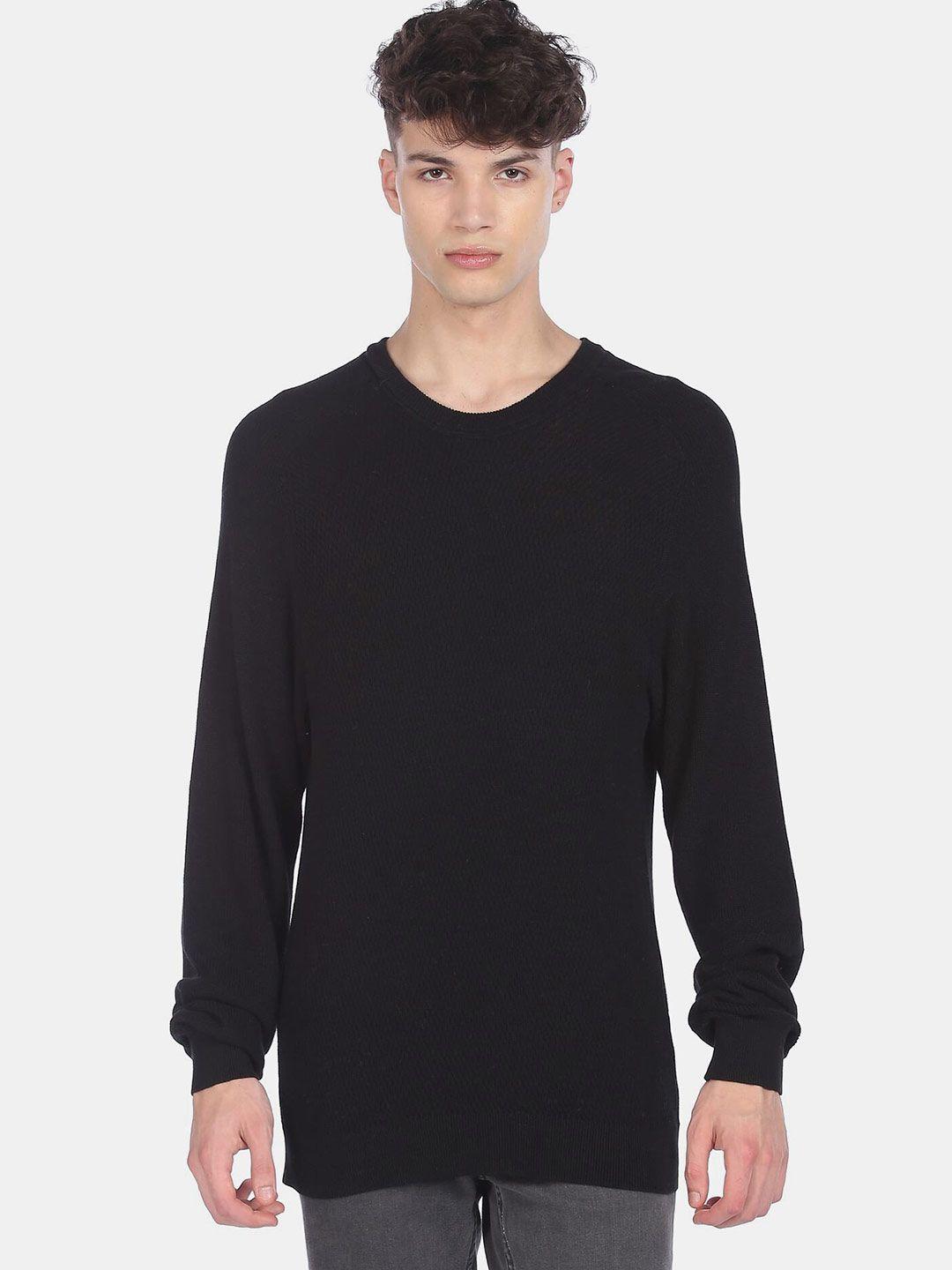 arrow sport men black sweaters