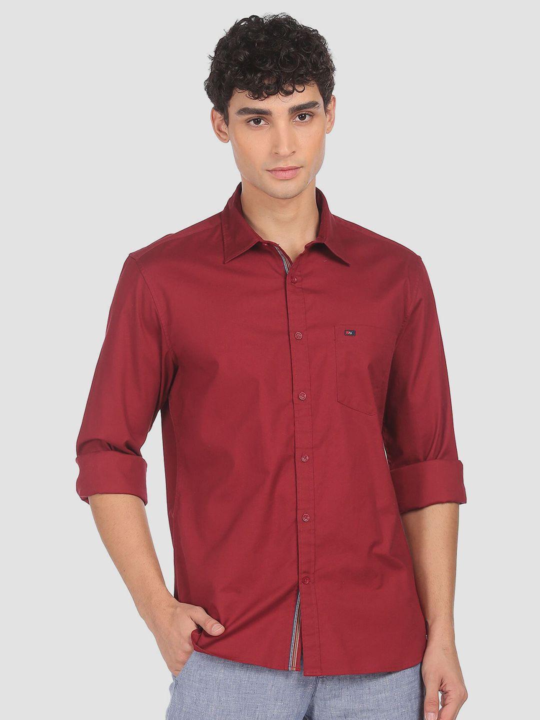 ad by arvind men maroon casual shirt