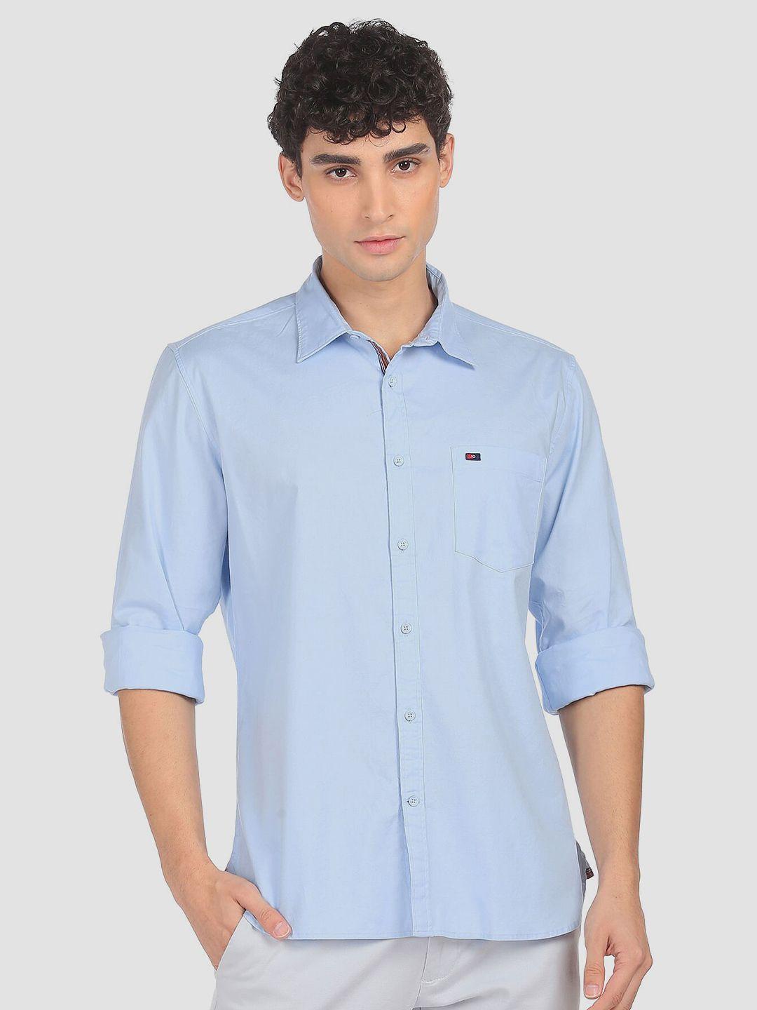 ad by arvind men blue casual shirt