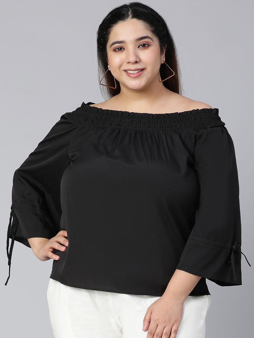 oxolloxo black off-shoulder bardot top