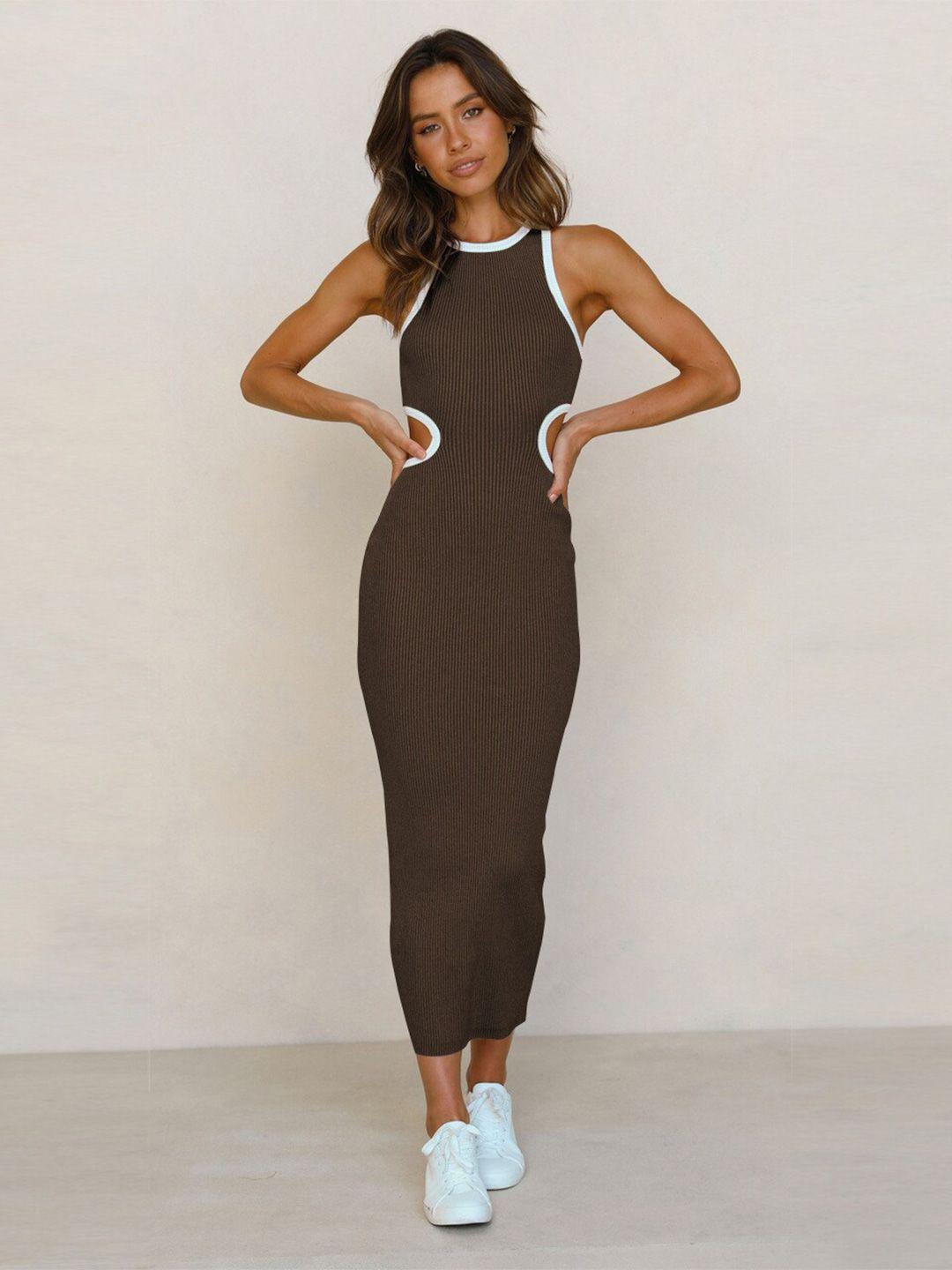 bostreet brown maxi dress