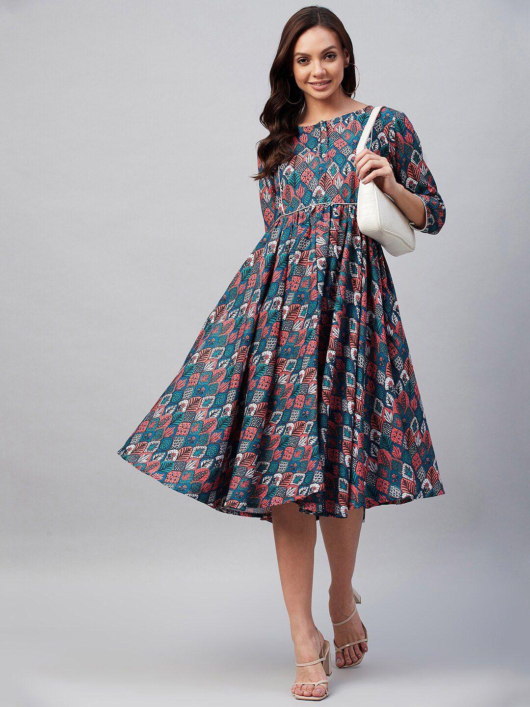 azira multicoloured floral midi dress