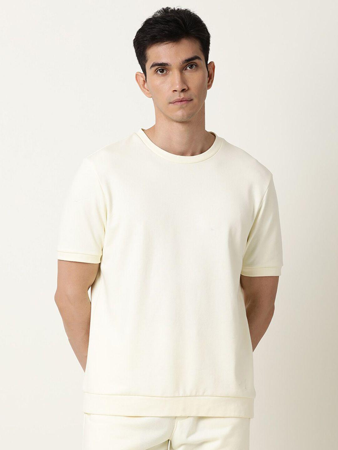 articale men raw edge slim fit t-shirt