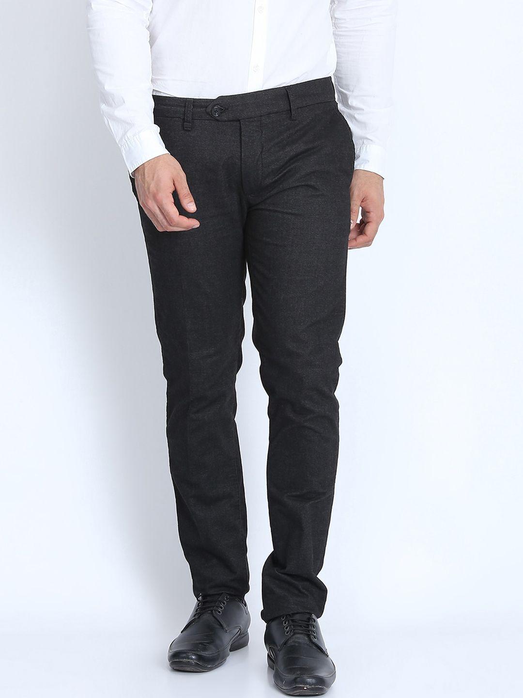 antony morato men black skinny fit formal trousers