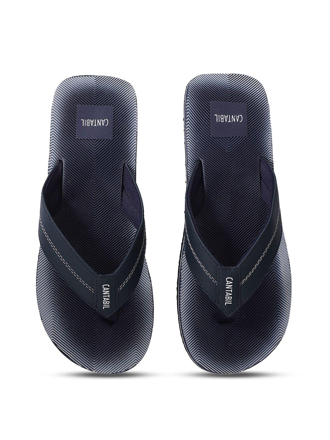 cantabil men navy blue & white thong flip-flops