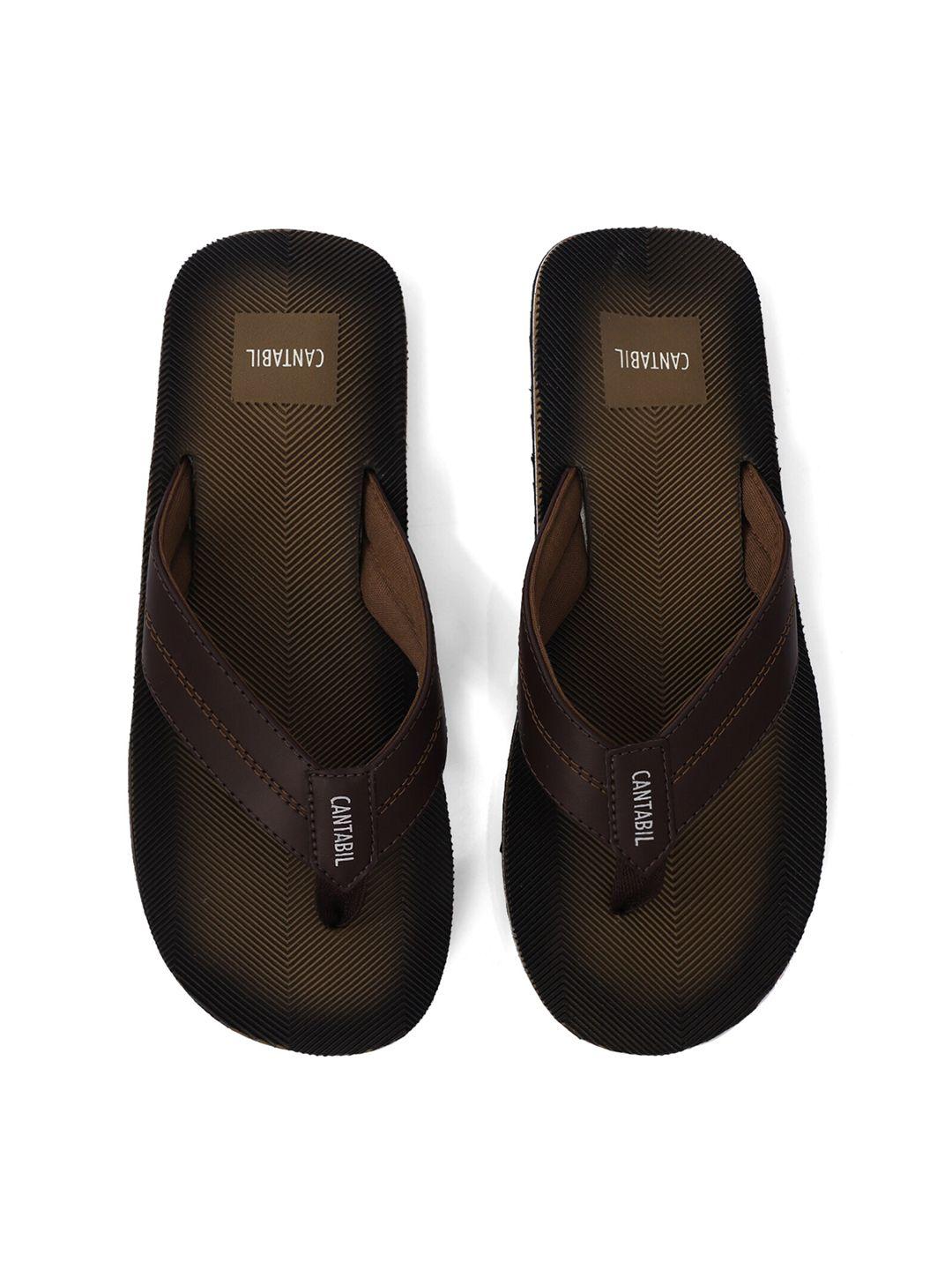 cantabil men brown & white room slippers