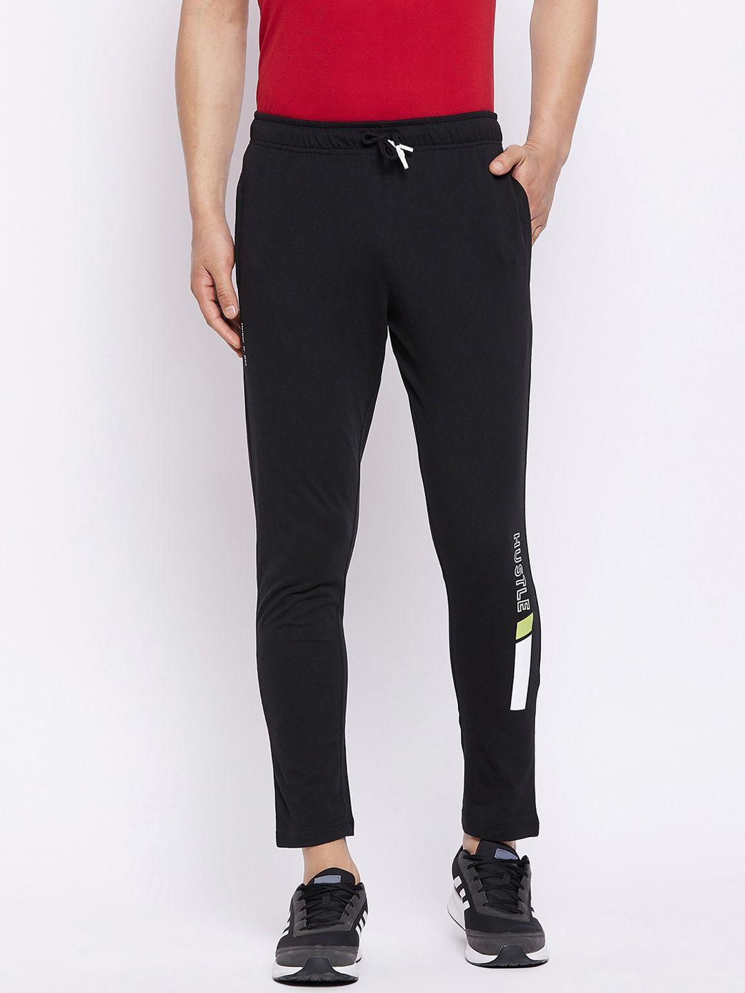 harbor n bay men black solid cotton track pants