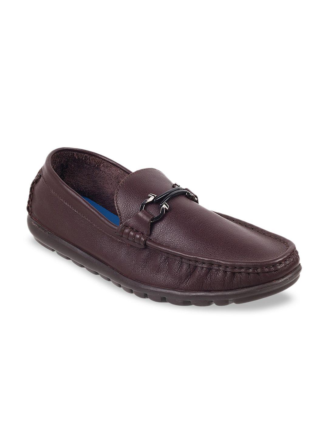 j fontini men brown leather loafers