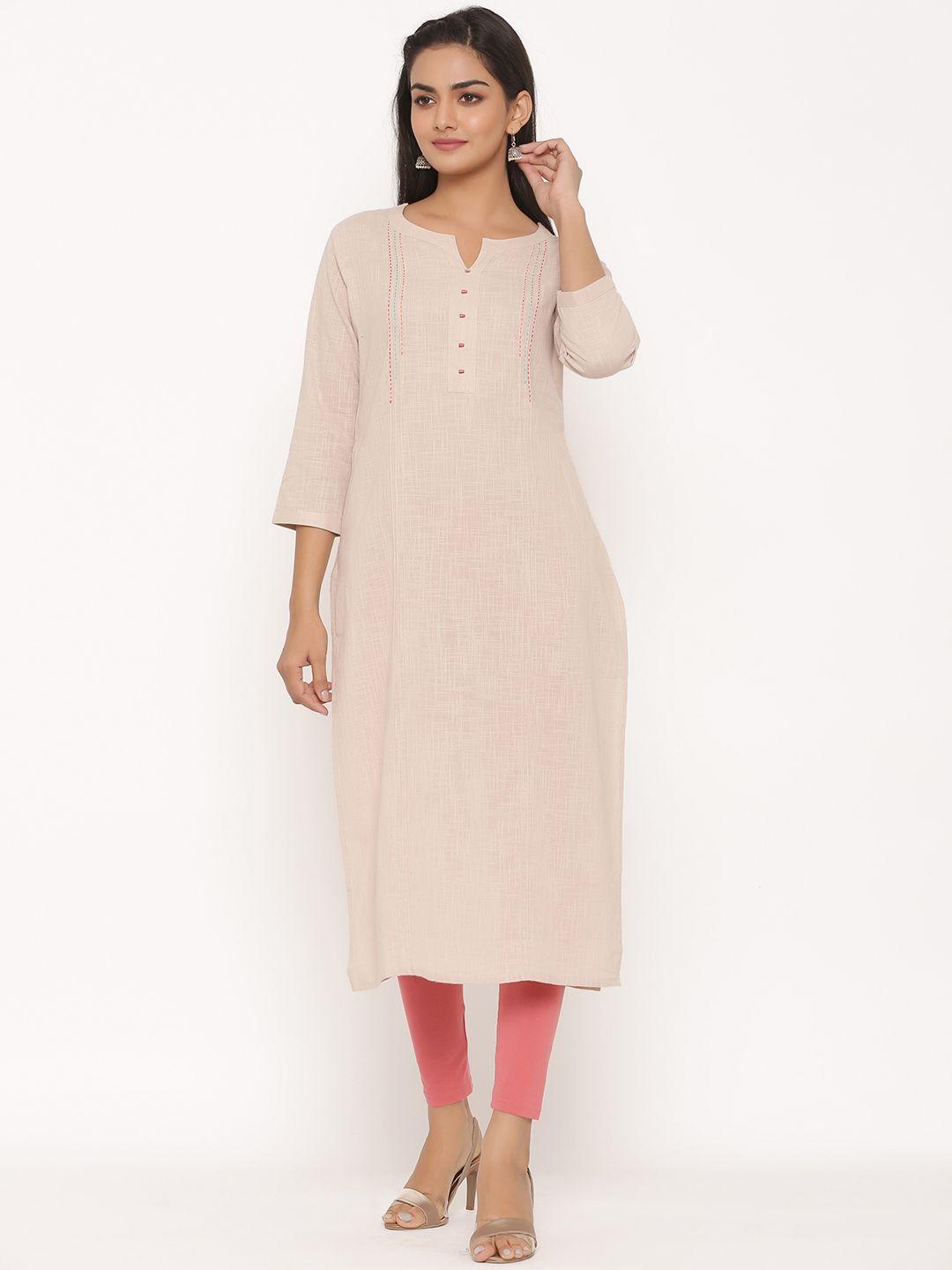 suti women beige solid kurta