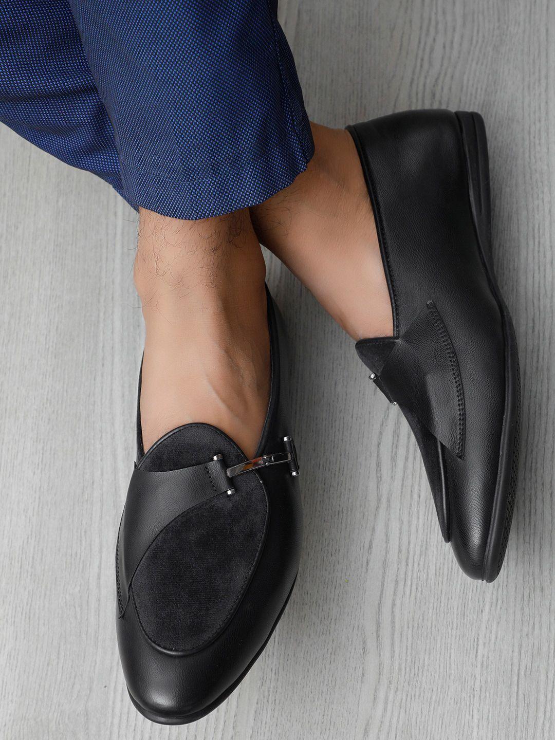 anouk men black loafers