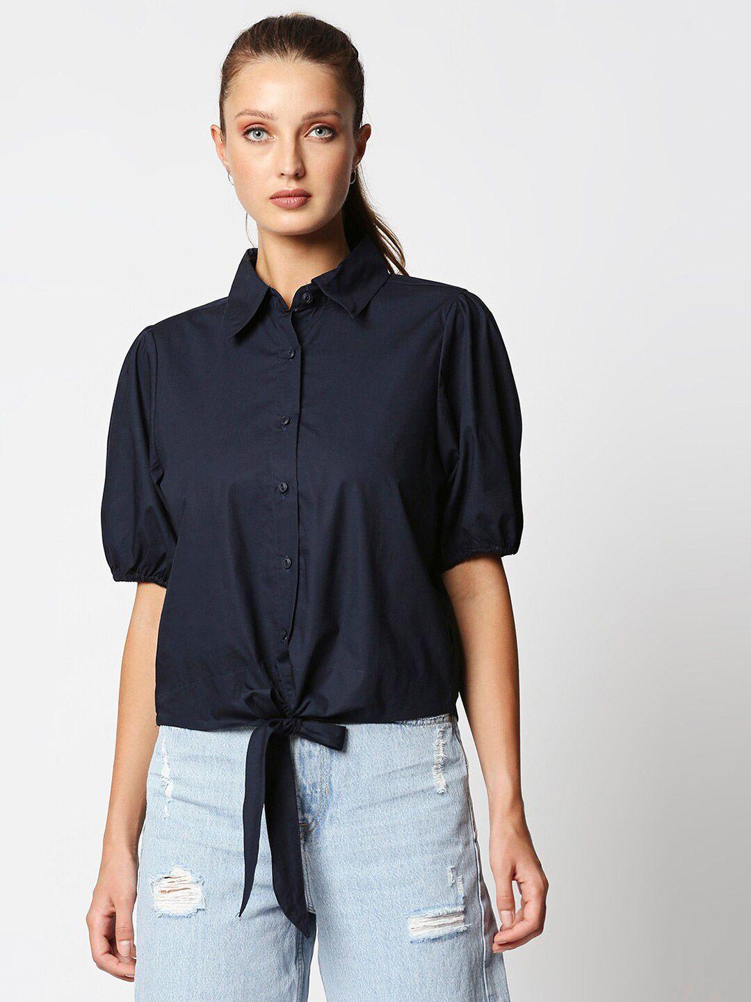 remanika women blue comfort casual shirt