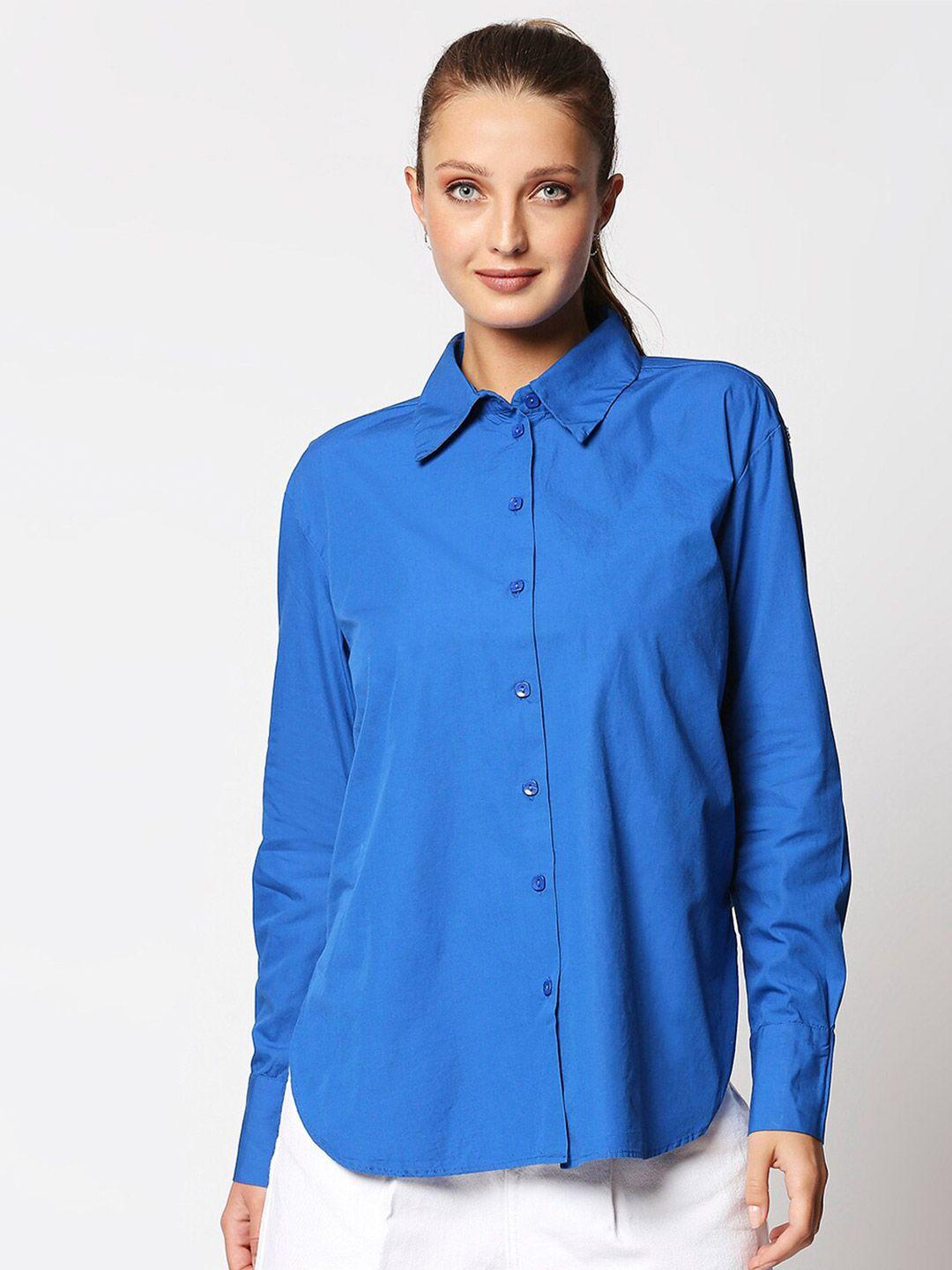 remanika women blue comfort casual shirt