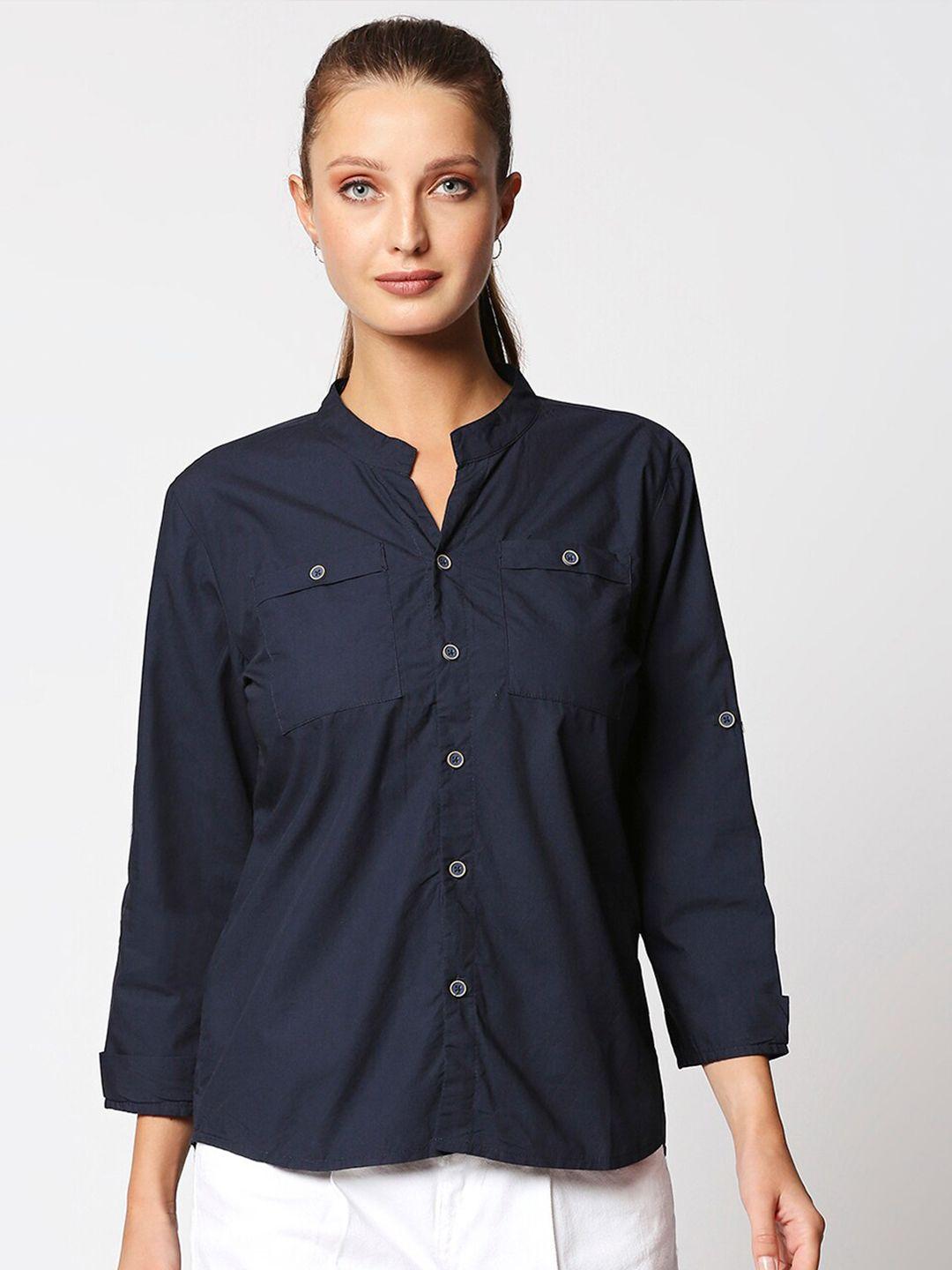 remanika women blue comfort casual shirt