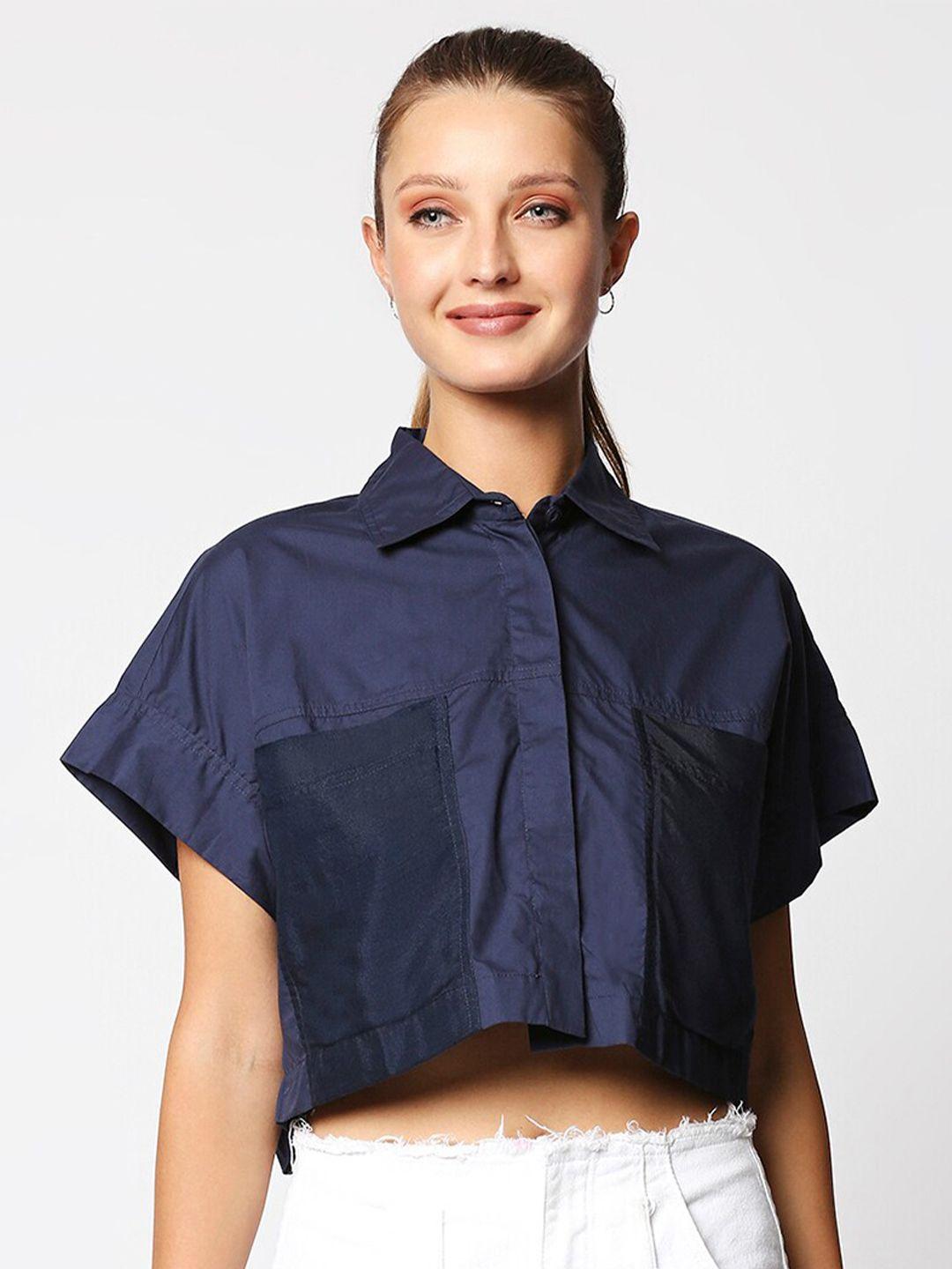 remanika women blue comfort casual shirt