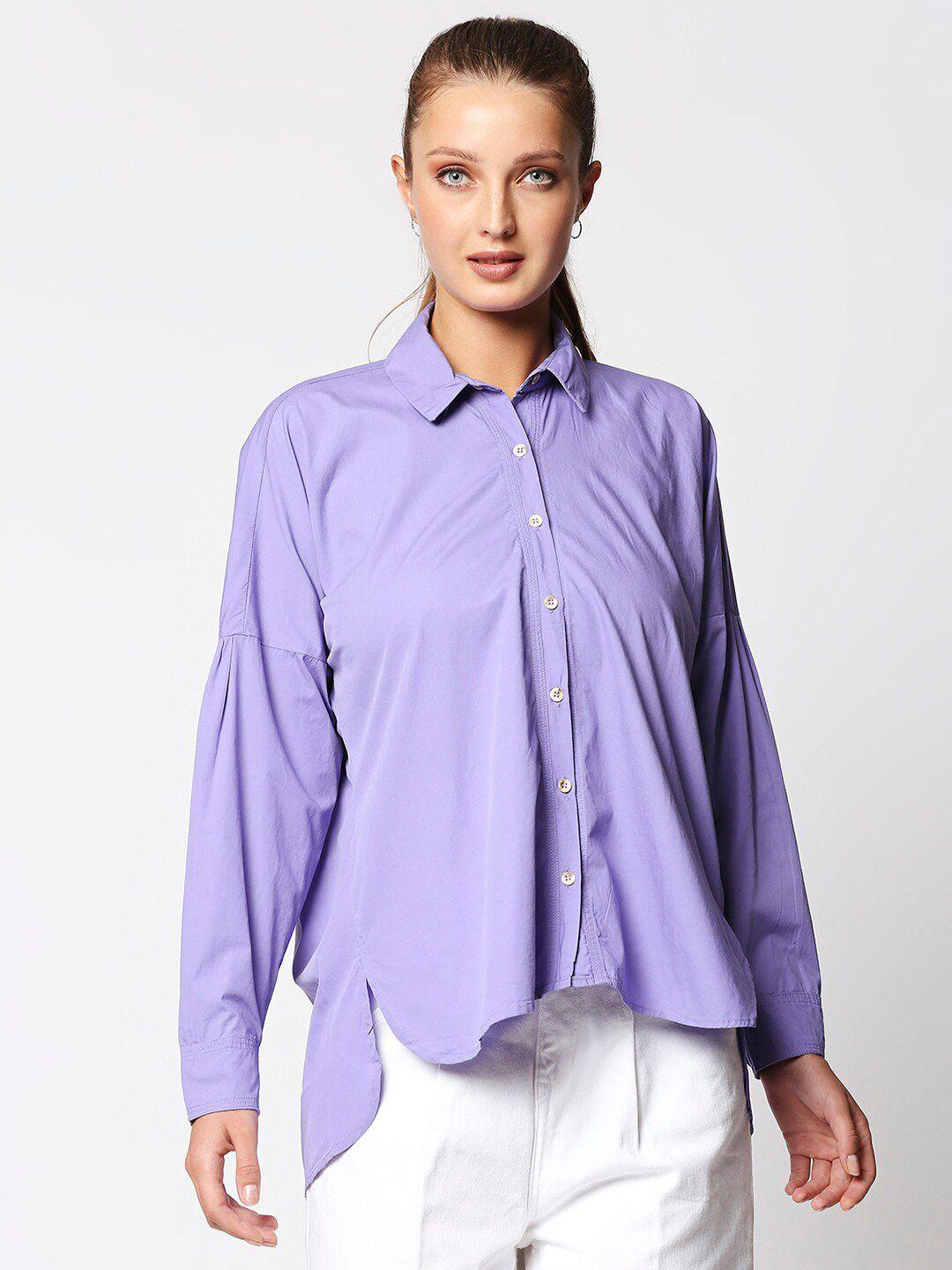 remanika women purple comfort casual shirt