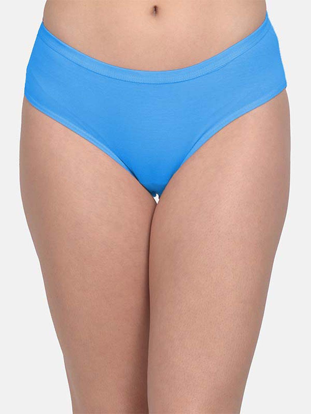 mod & shy women blue solid hipster briefs